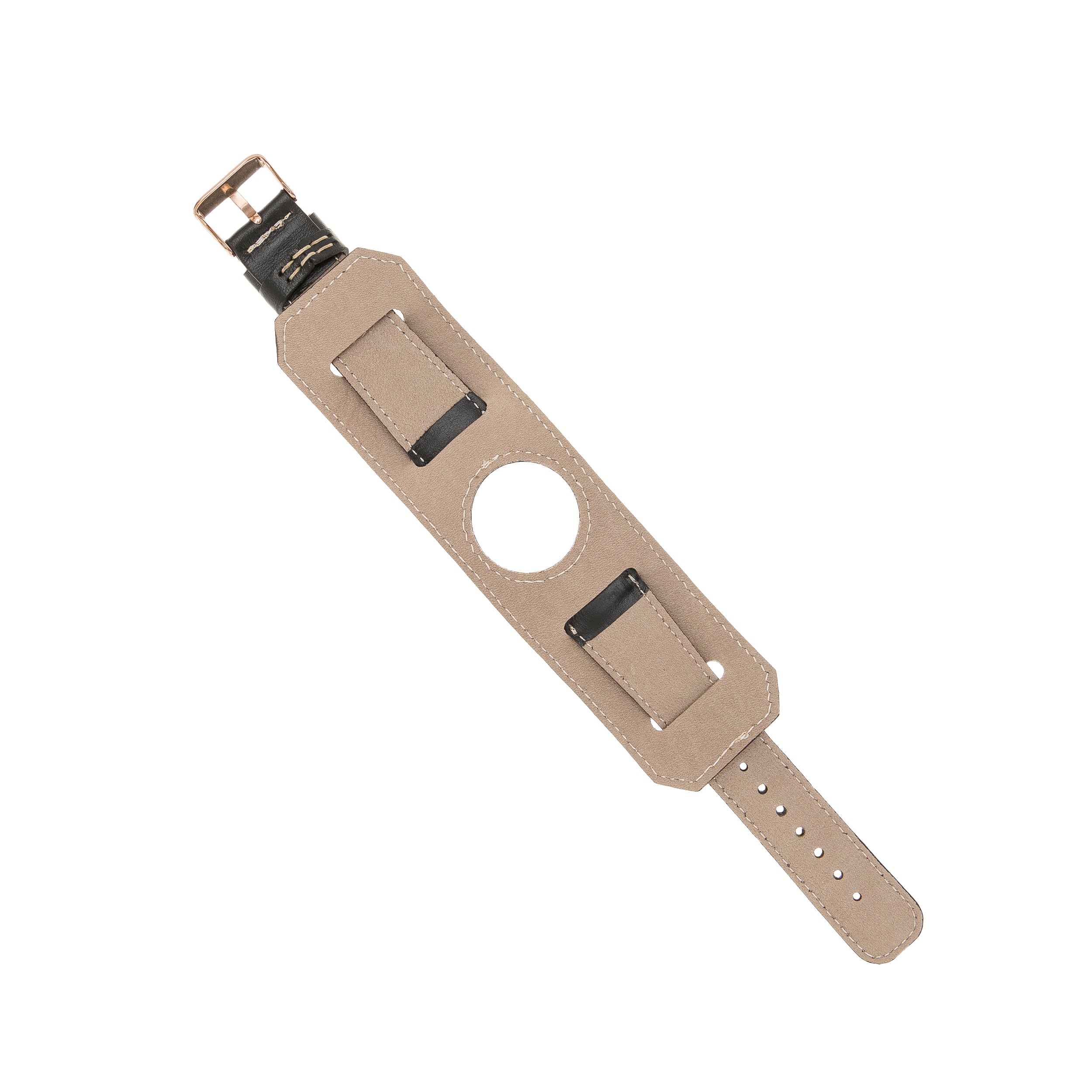 Black Cuff Apple iWatch Genuine Leather Watch Band