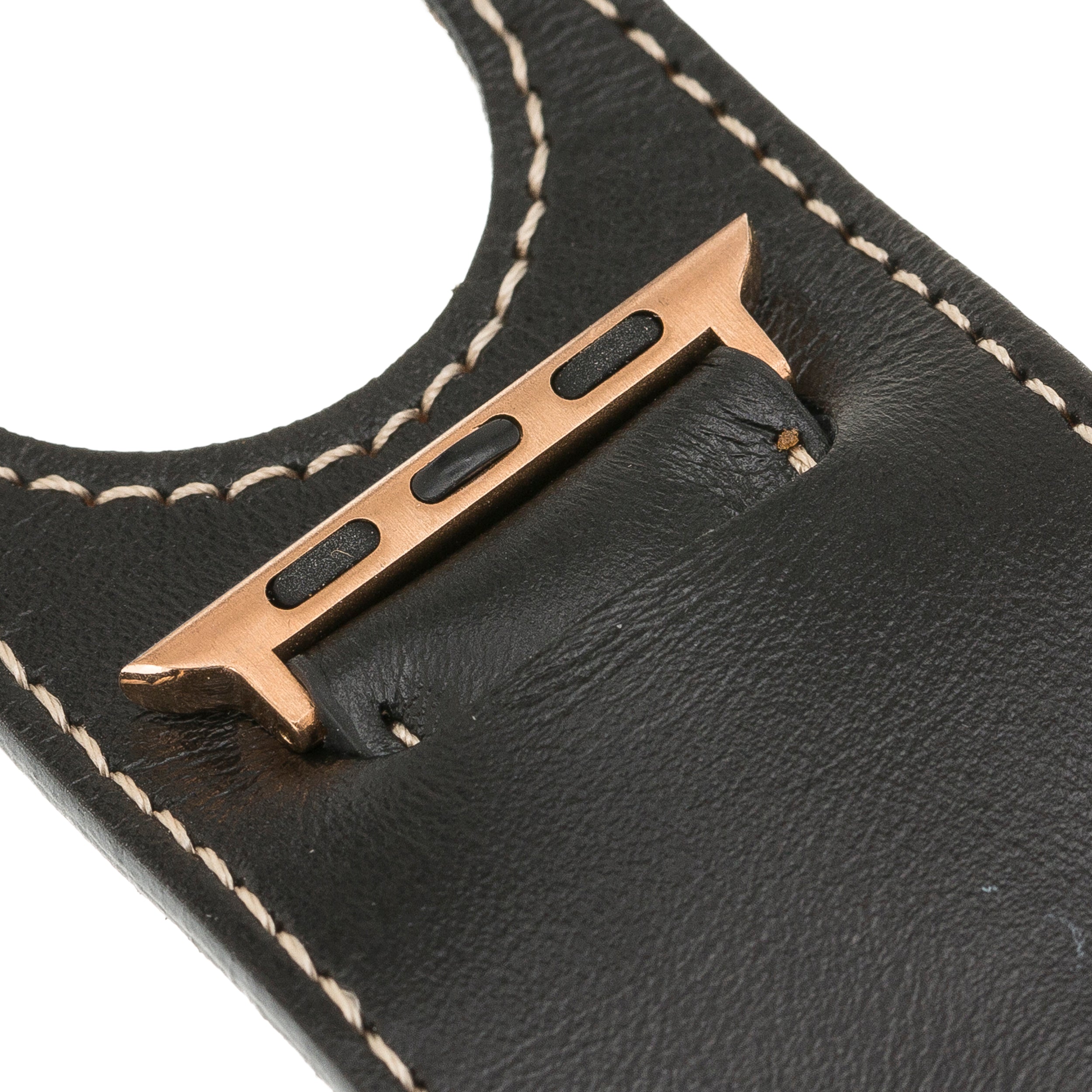 Black Cuff Apple iWatch Genuine Leather Watch Band