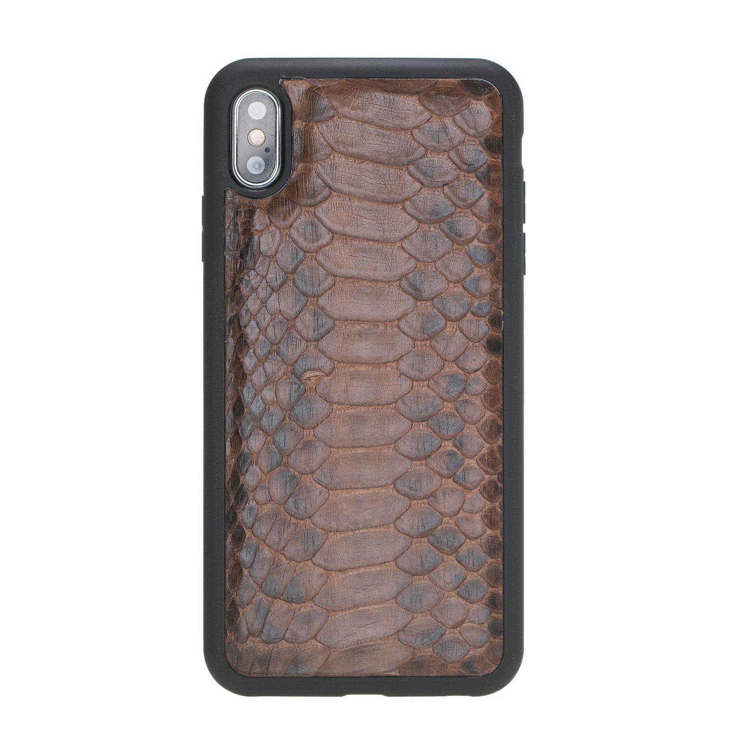 Phone case with snake skin pattern on a white background