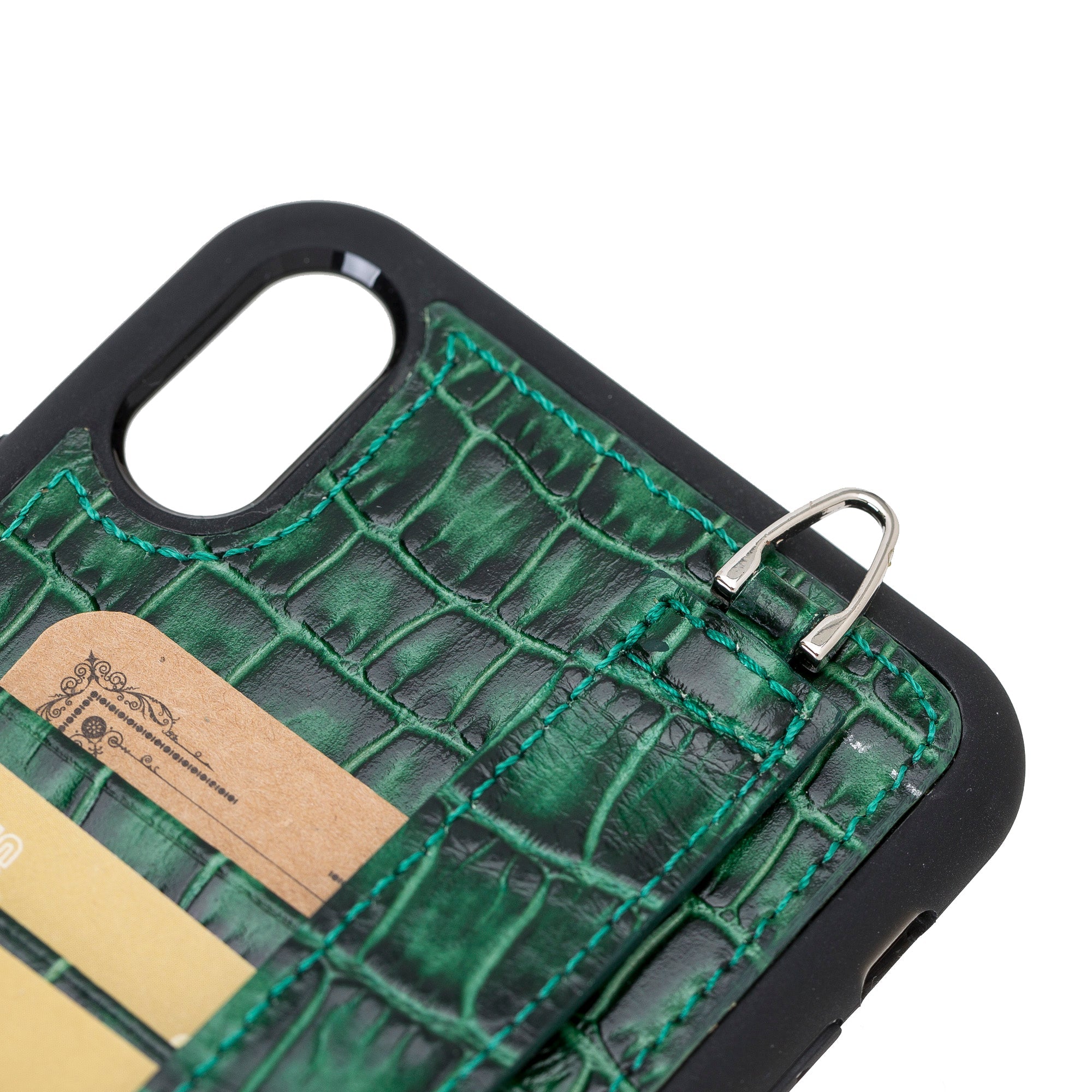 iPhone X Series Genuine Leather Flex Cover Card Holder Back Cover with Hand Strap