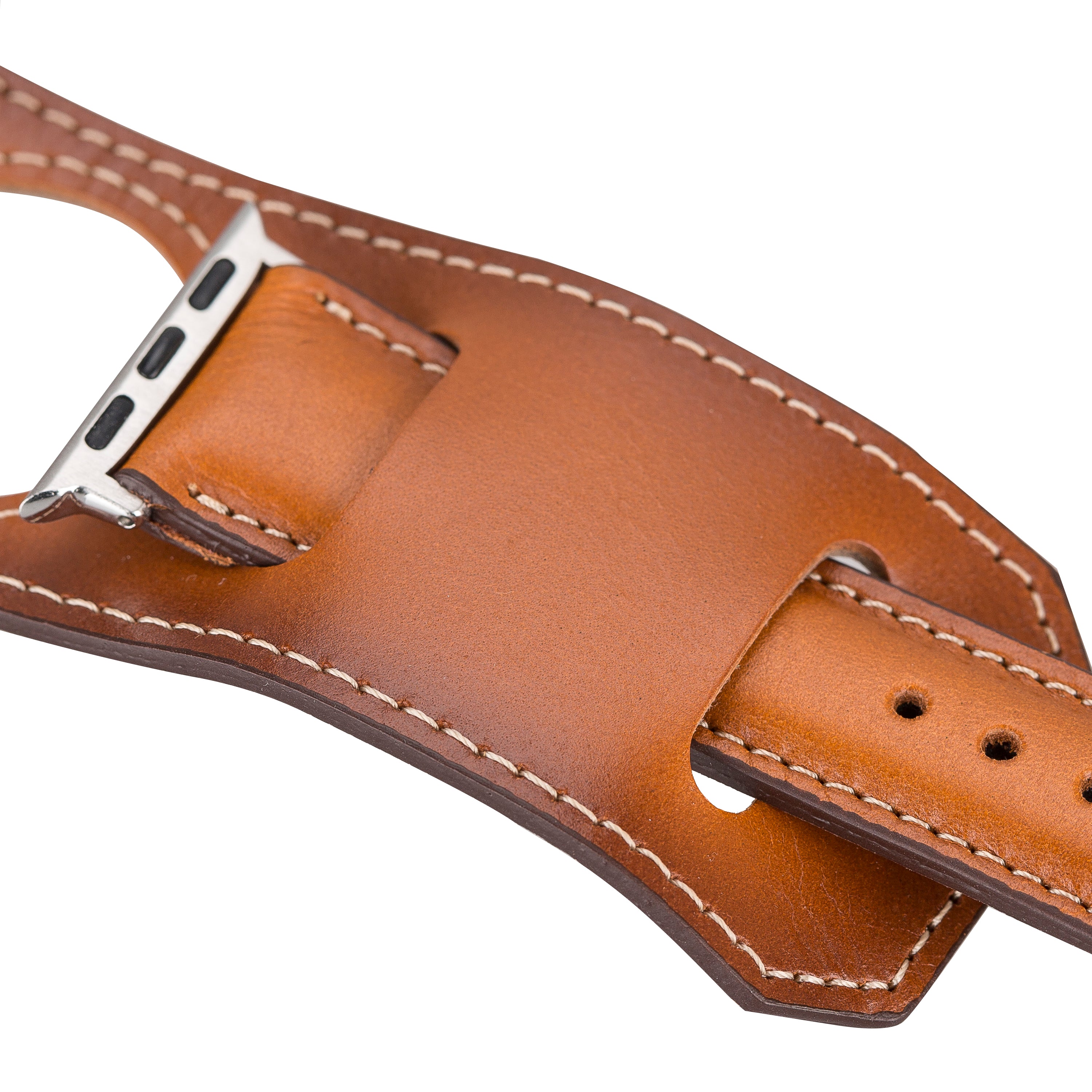 Tan Cuff Apple iWatch Genuine Leather Watch Band