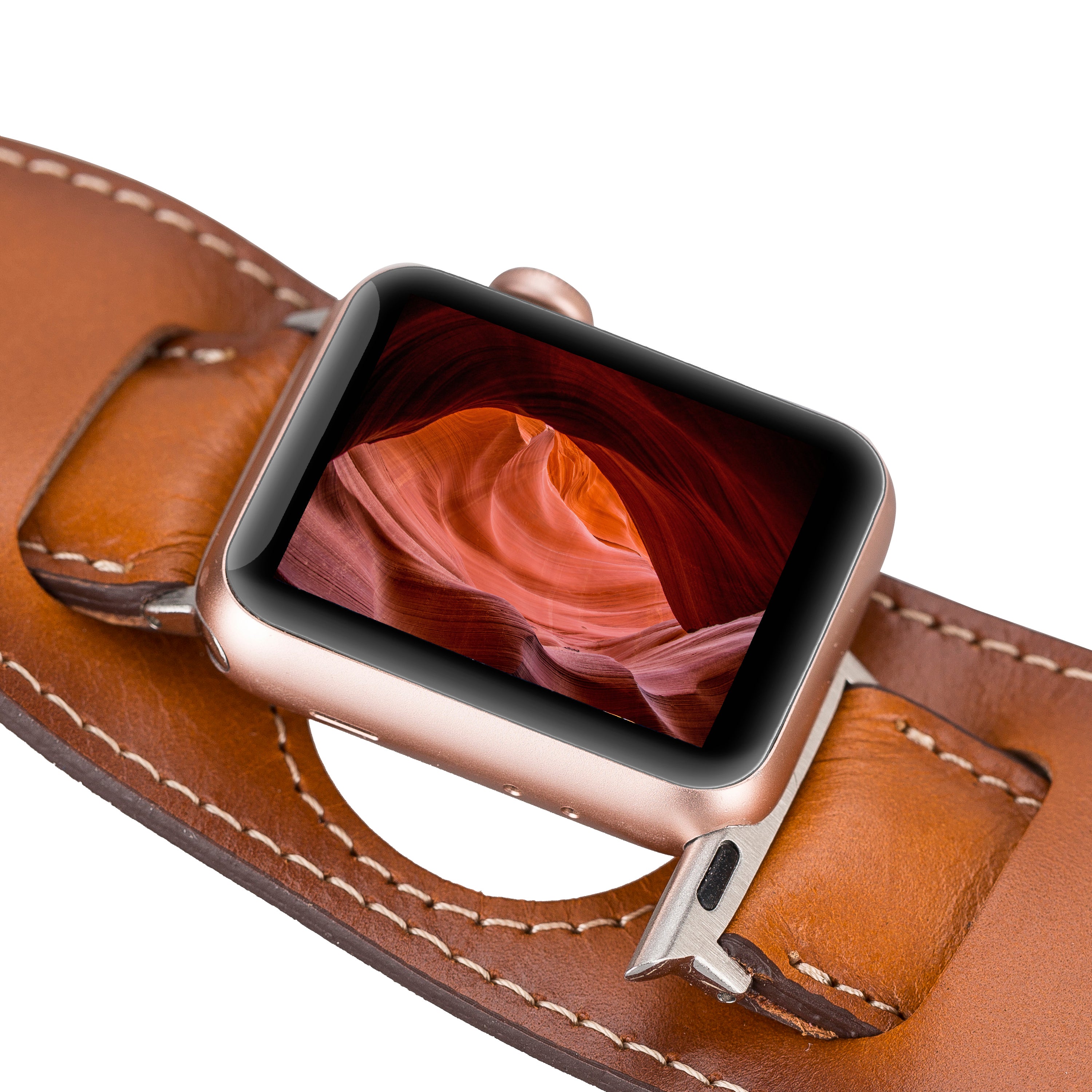 Tan Cuff Apple iWatch Genuine Leather Watch Band