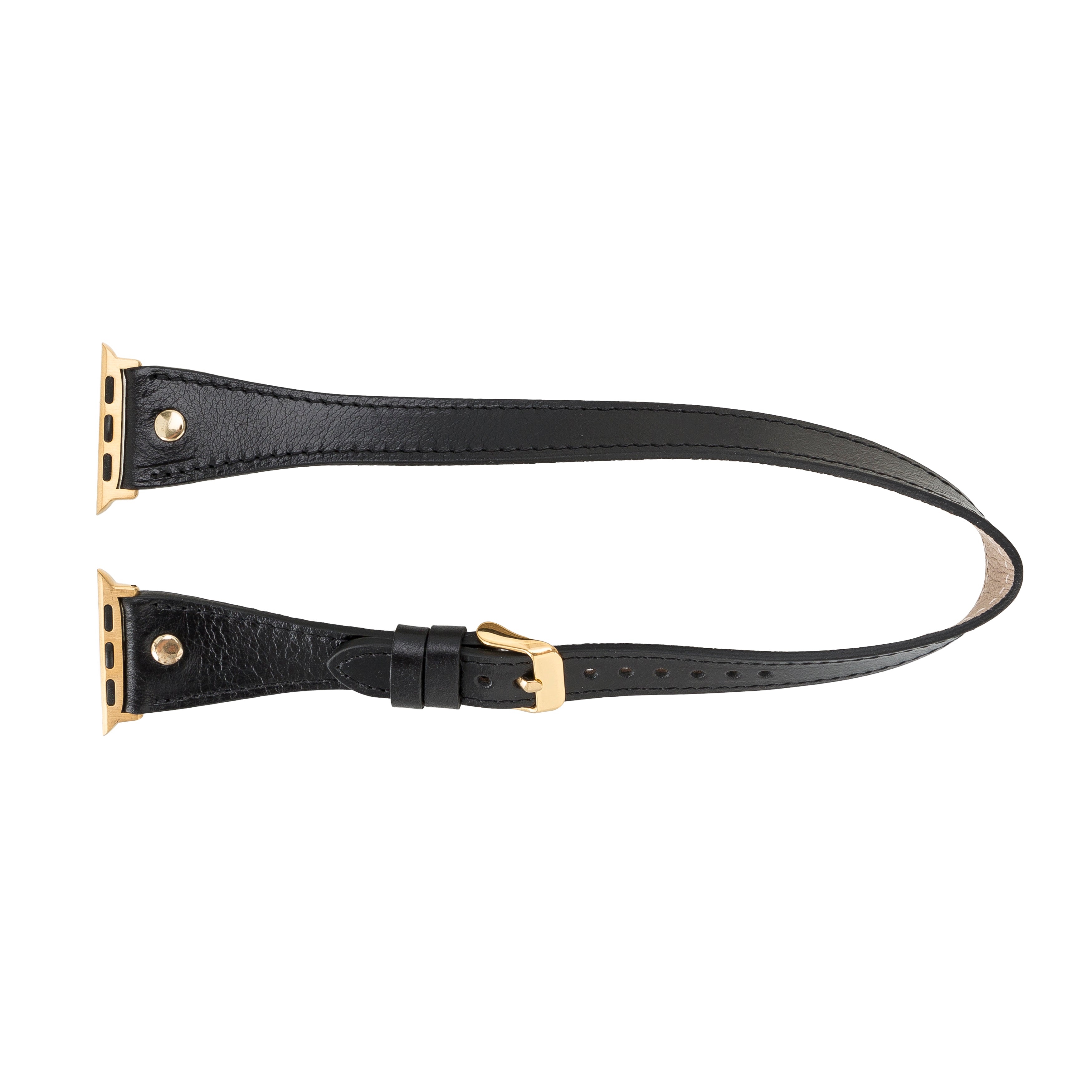 Bracelet de montre Hector en cuir véritable à double tour pour Apple iWatch