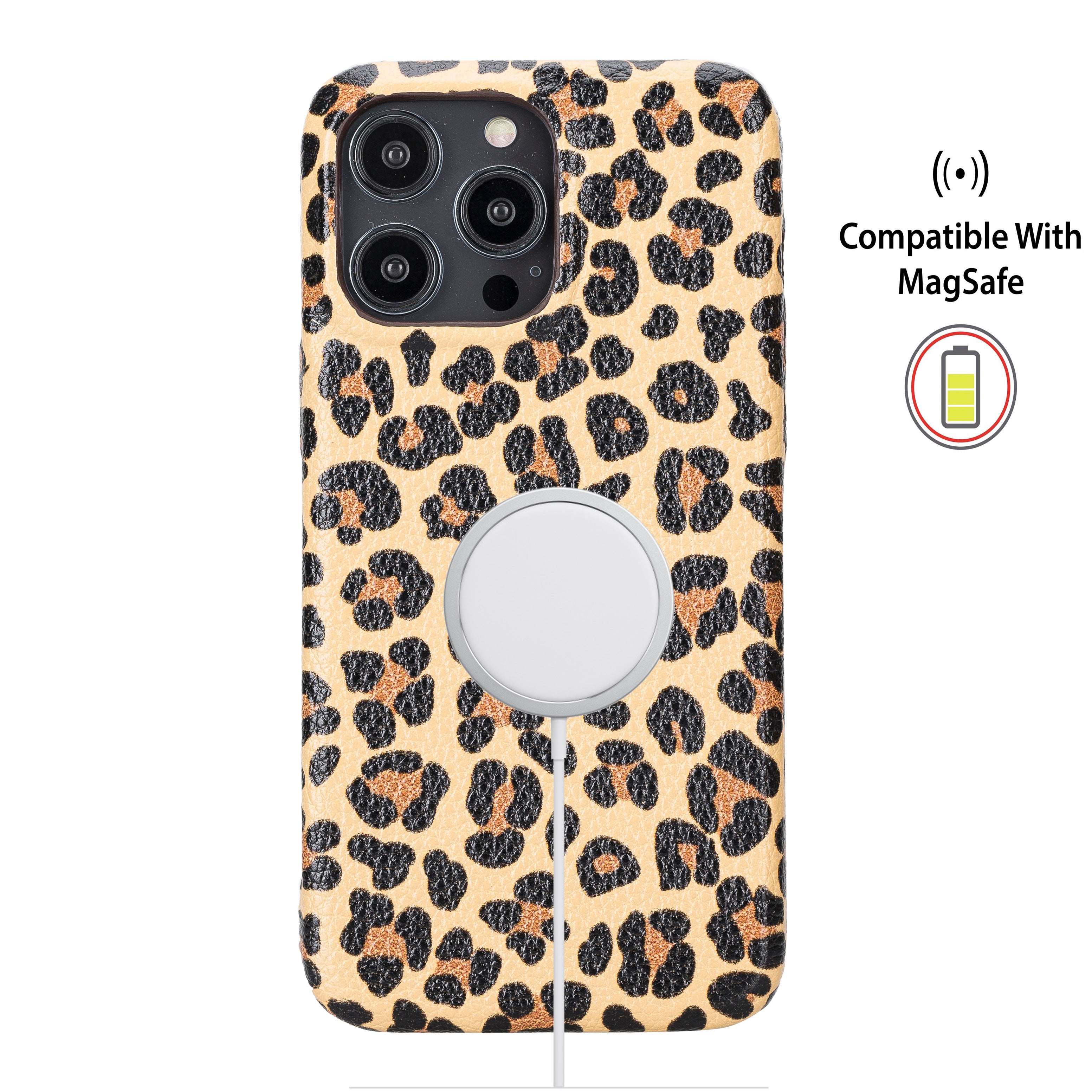 Coque arrière intégrale en cuir véritable pour iPhone 14 Plus (6,7") F360