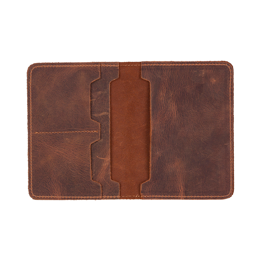 Portefeuille pour passeport en cuir véritable Orbion
