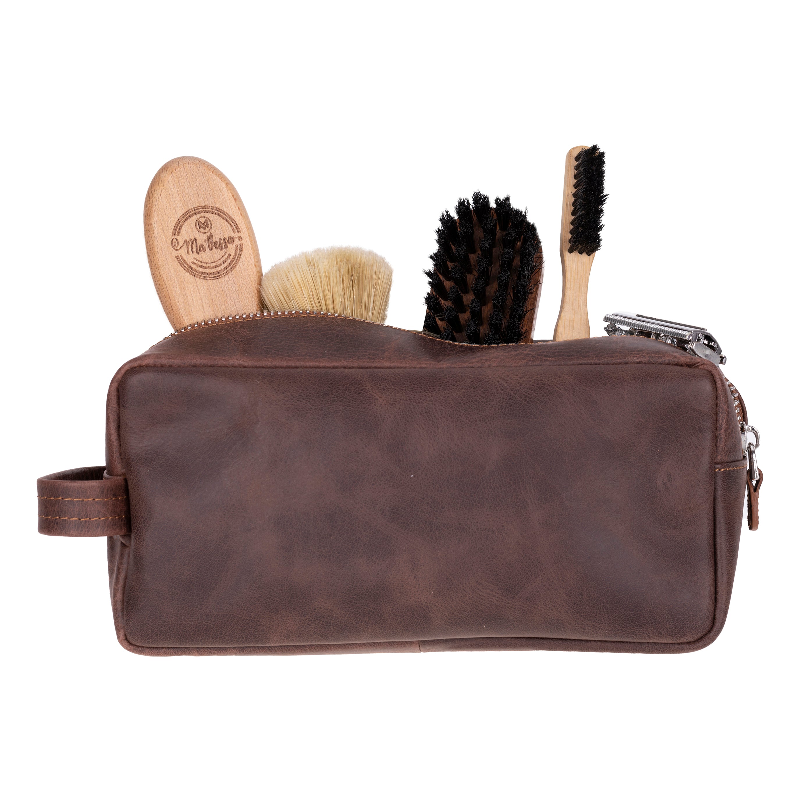 Trousse de toilette Biel en cuir véritable
