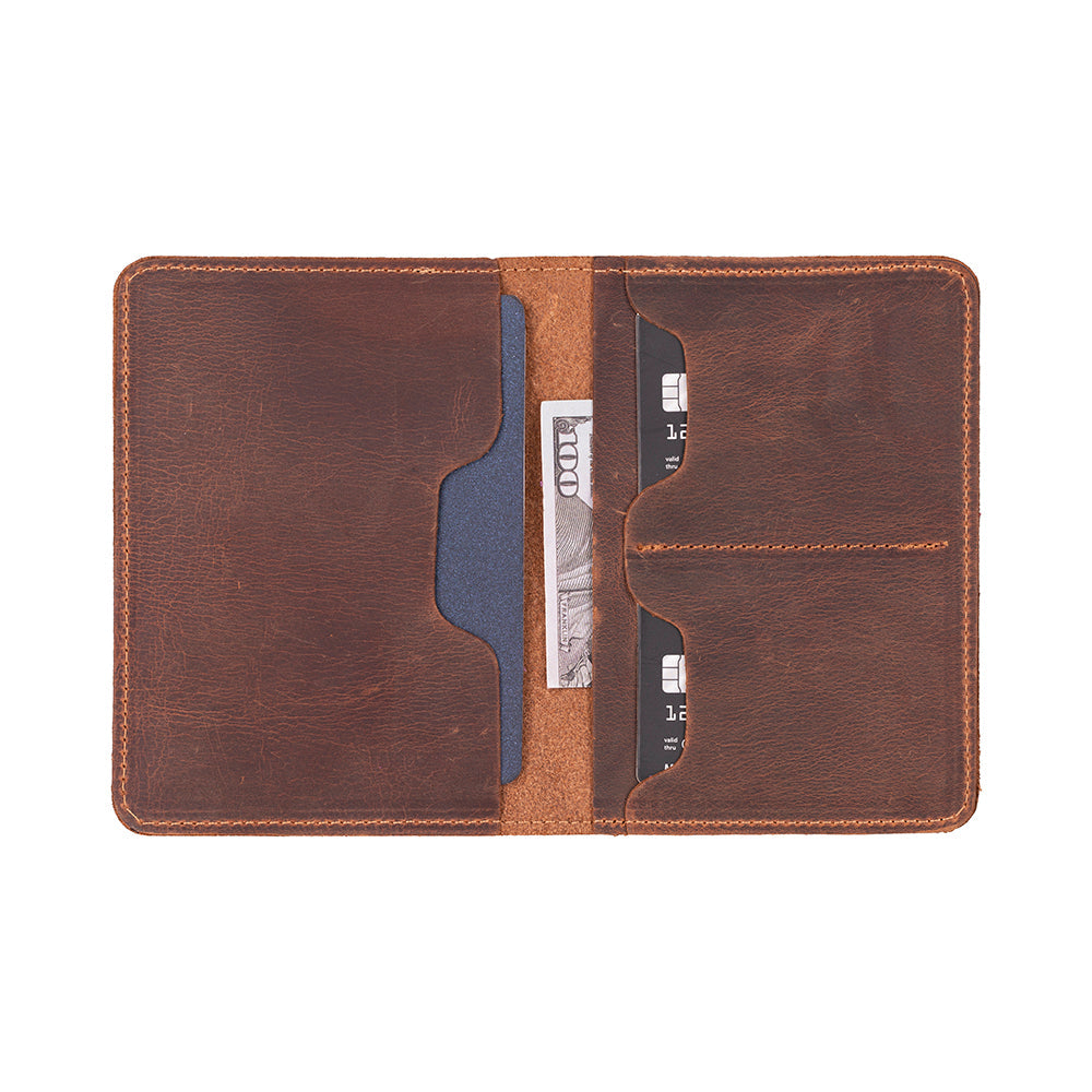 Portefeuille passeport en cuir véritable Stronova