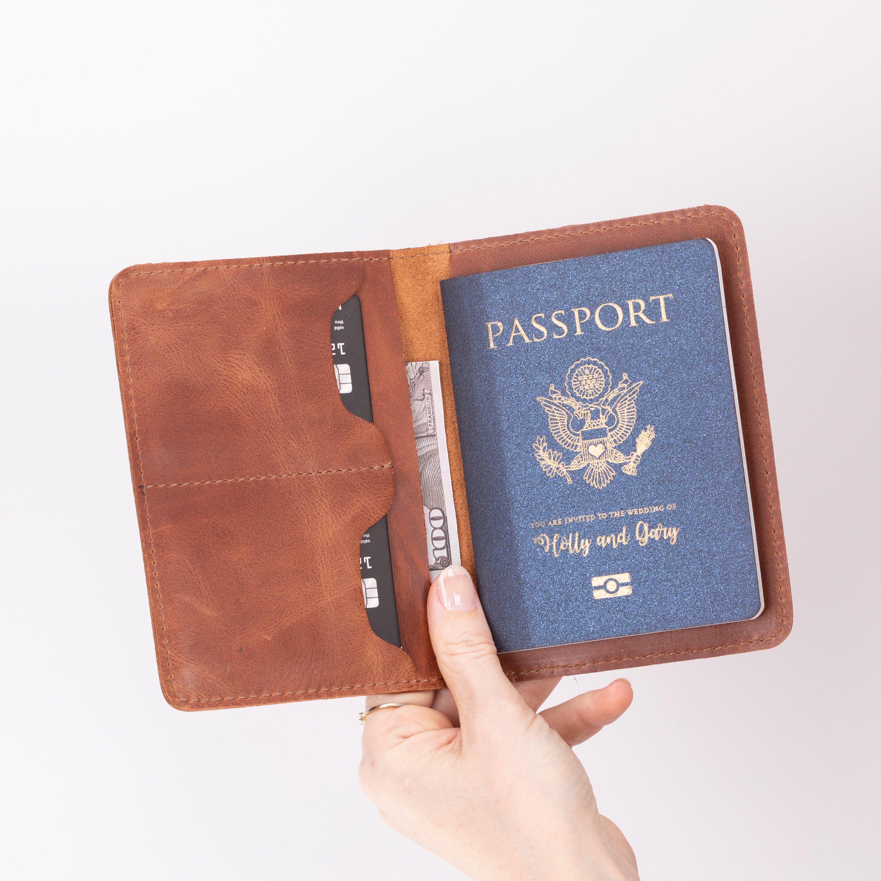 Portefeuille passeport en cuir Viaggio