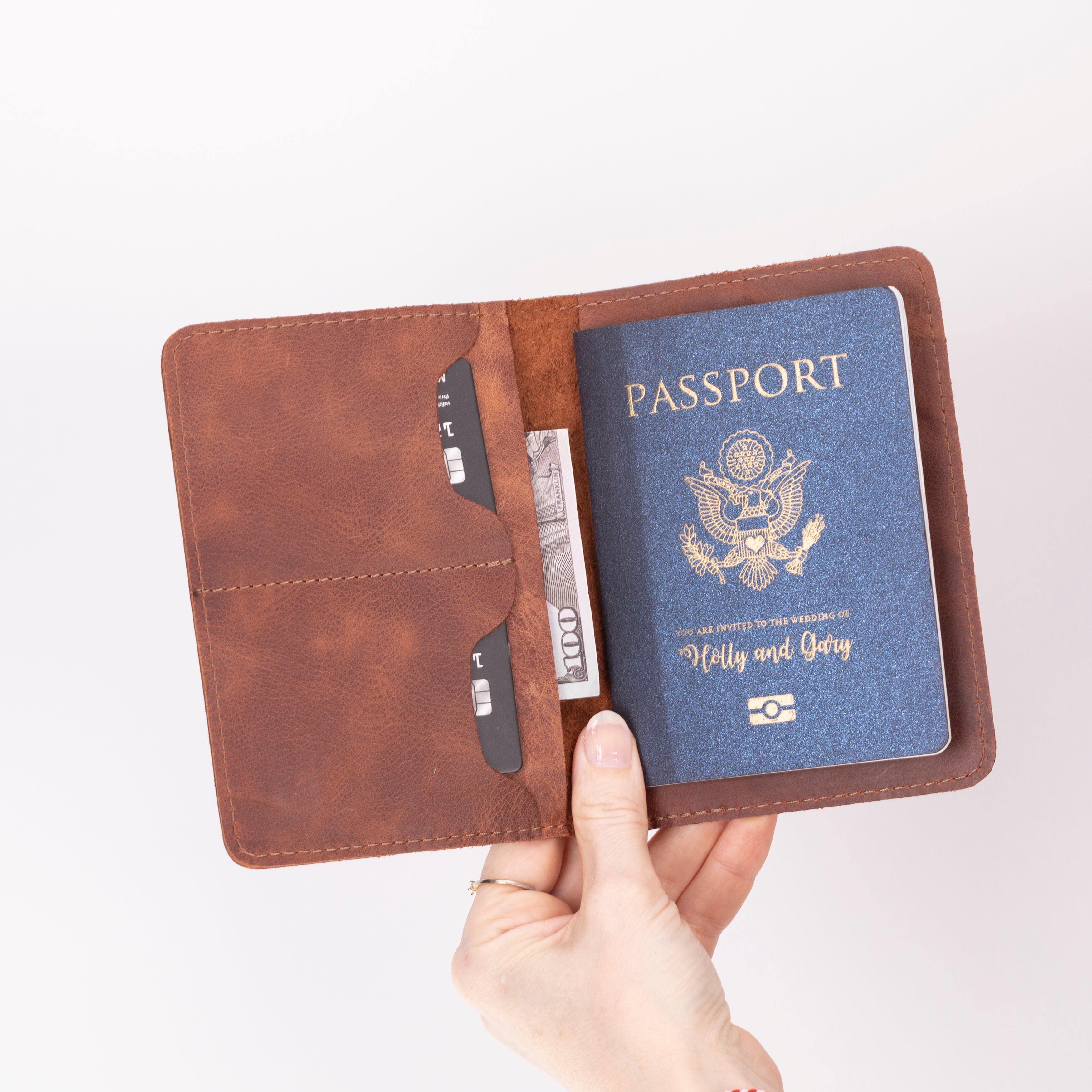 Portefeuille passeport en cuir Viaggio