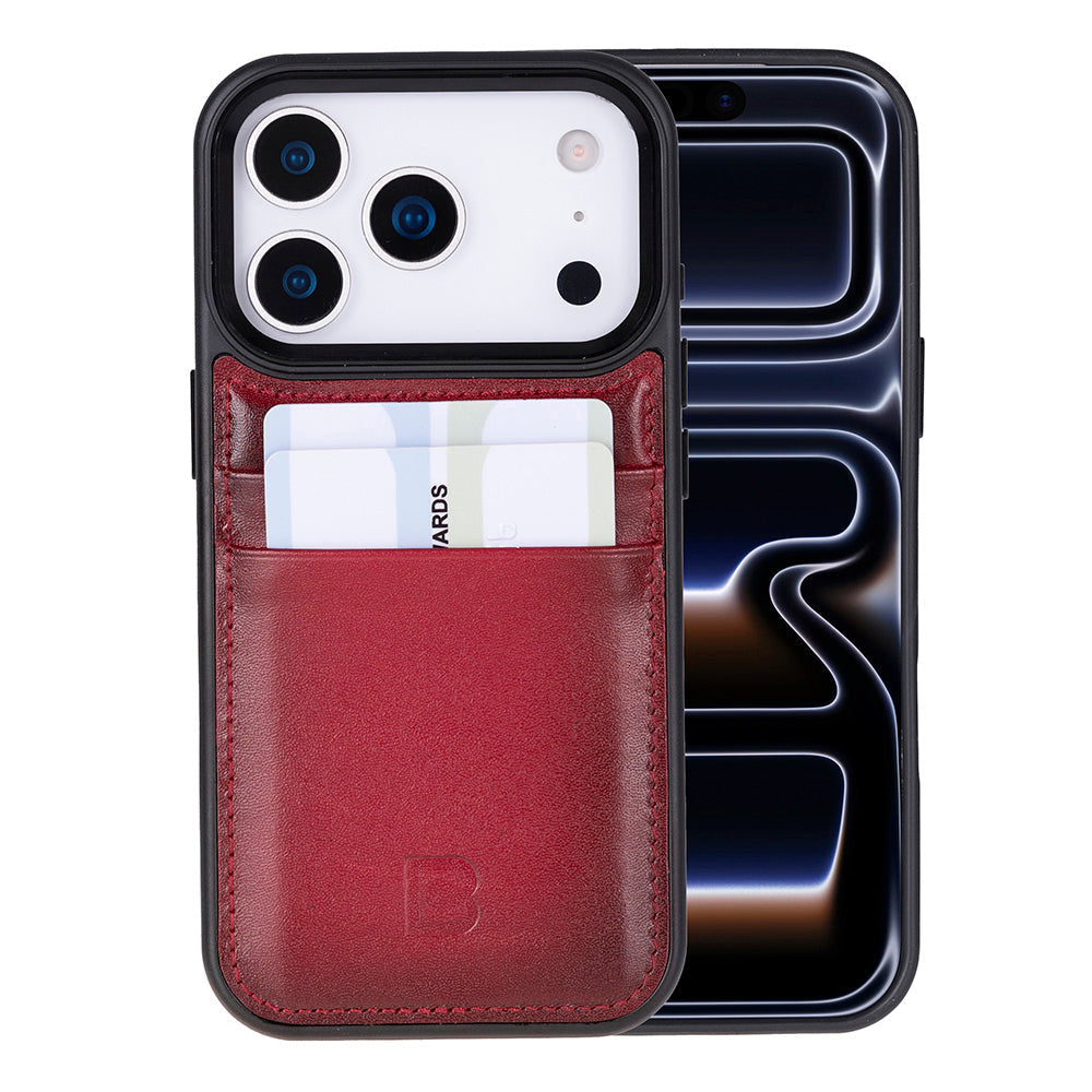 Étui en cuir avec porte-cartes pour iPhone 17 Pro (6.3")