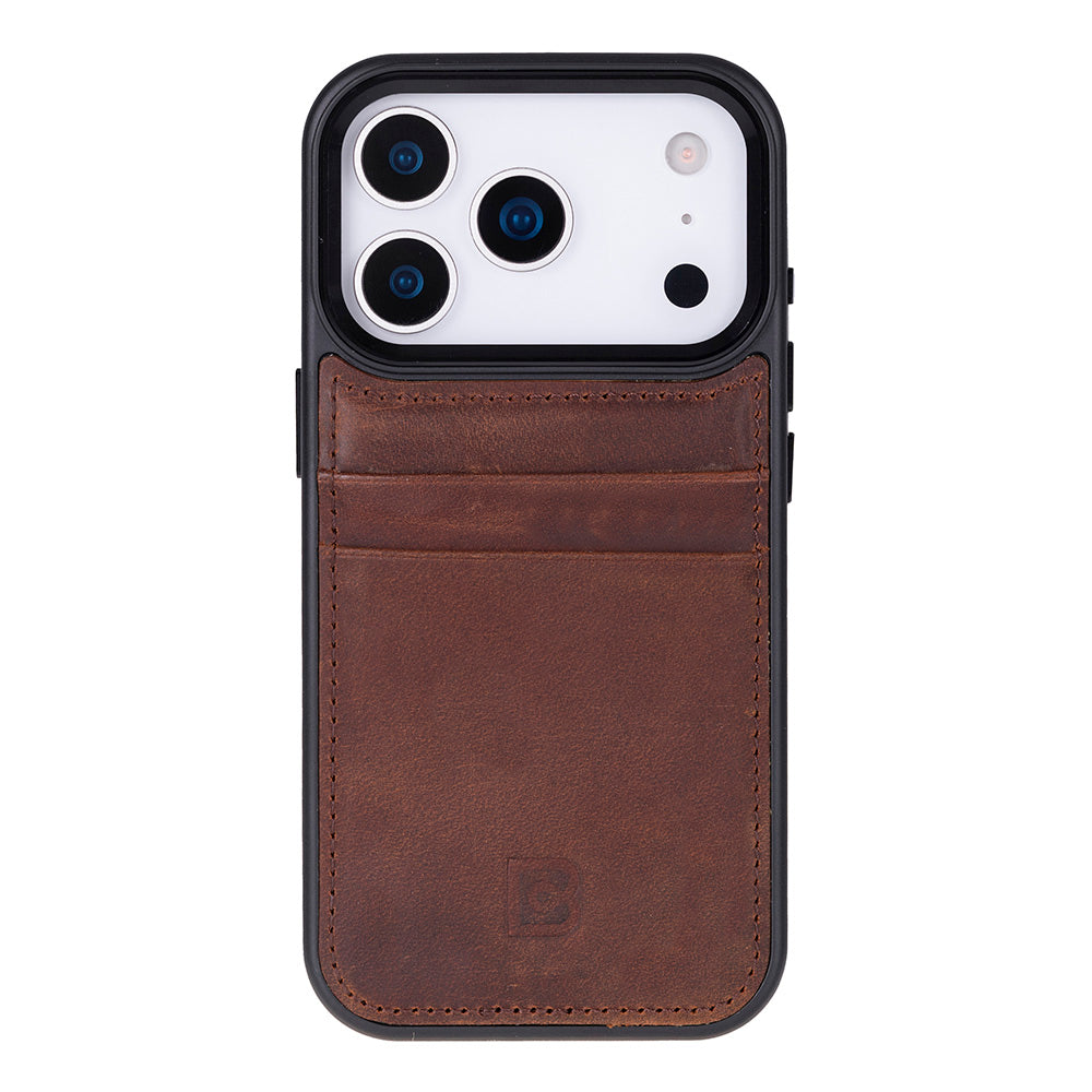 Étui en cuir avec porte-cartes pour iPhone 17 Pro (6.3")