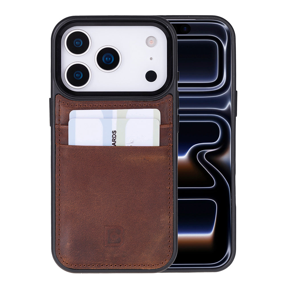 Étui en cuir avec porte-cartes pour iPhone 17 Pro (6.3")