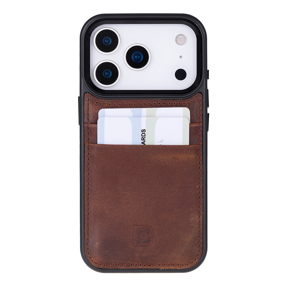Étui en cuir avec porte-cartes pour iPhone 17 Pro (6.3")