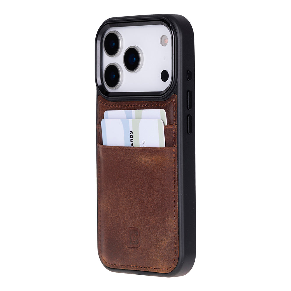 Étui en cuir avec porte-cartes pour iPhone 17 Pro (6.3")
