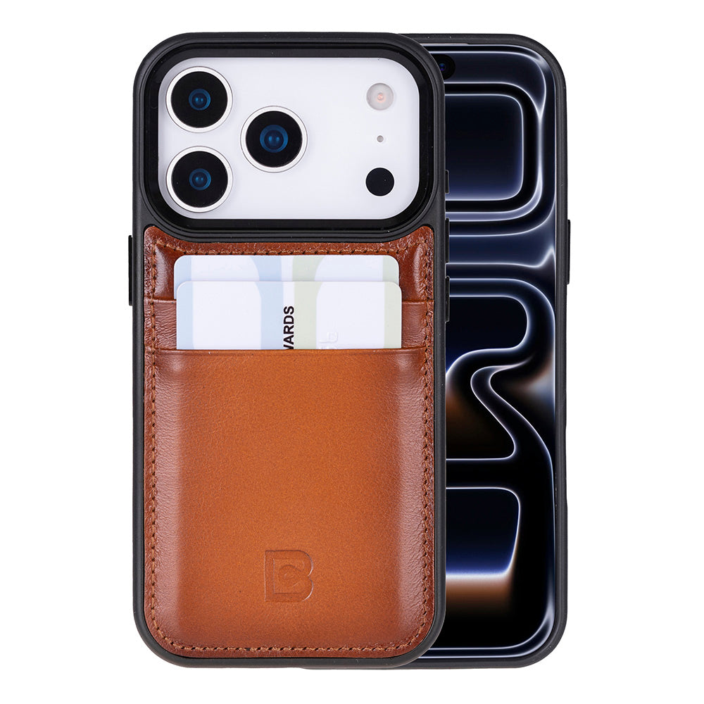 Étui en cuir avec porte-cartes pour iPhone 17 Pro (6.3")