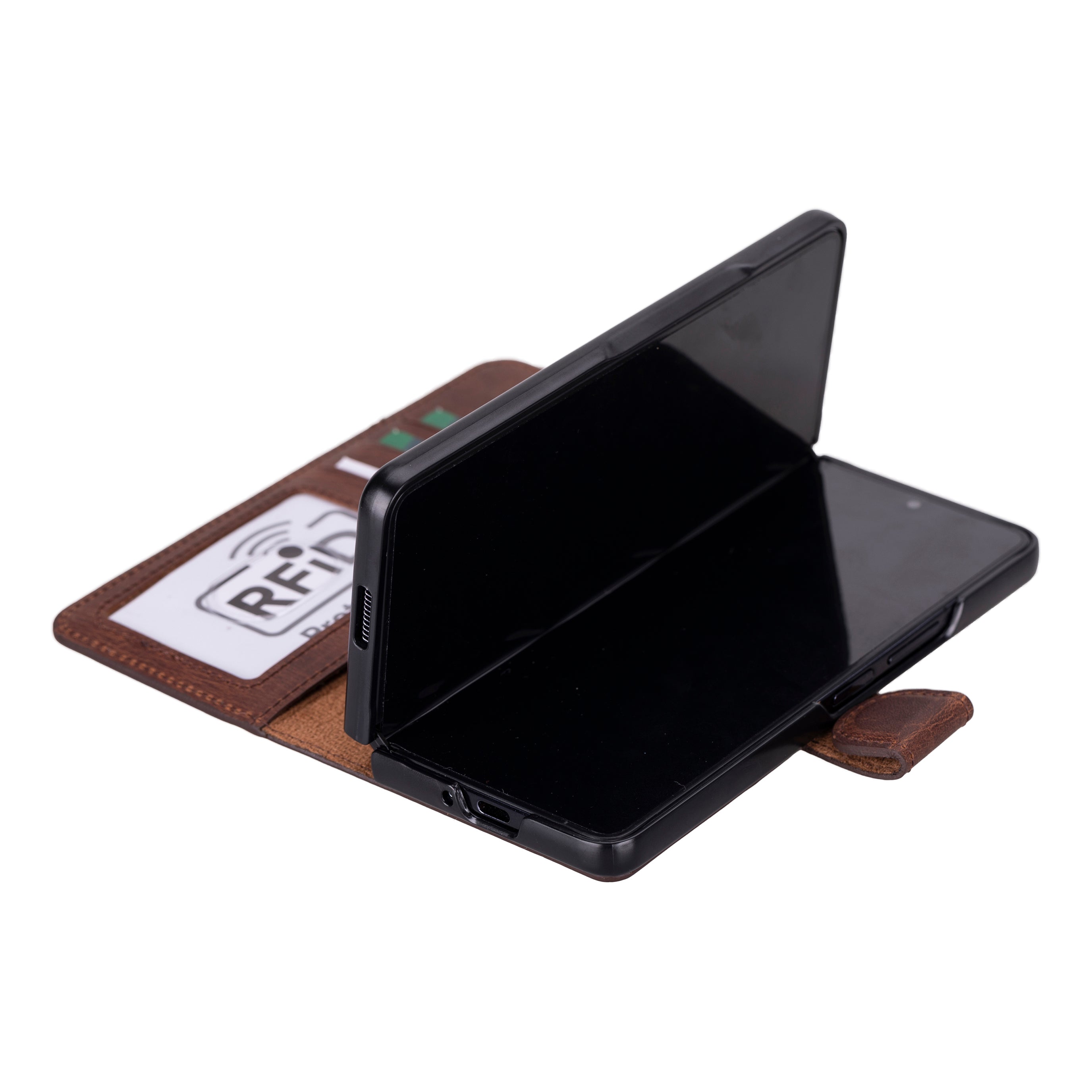 Wallet ID Leder Samsung Galaxy Z Fold 5 Folio Hülle