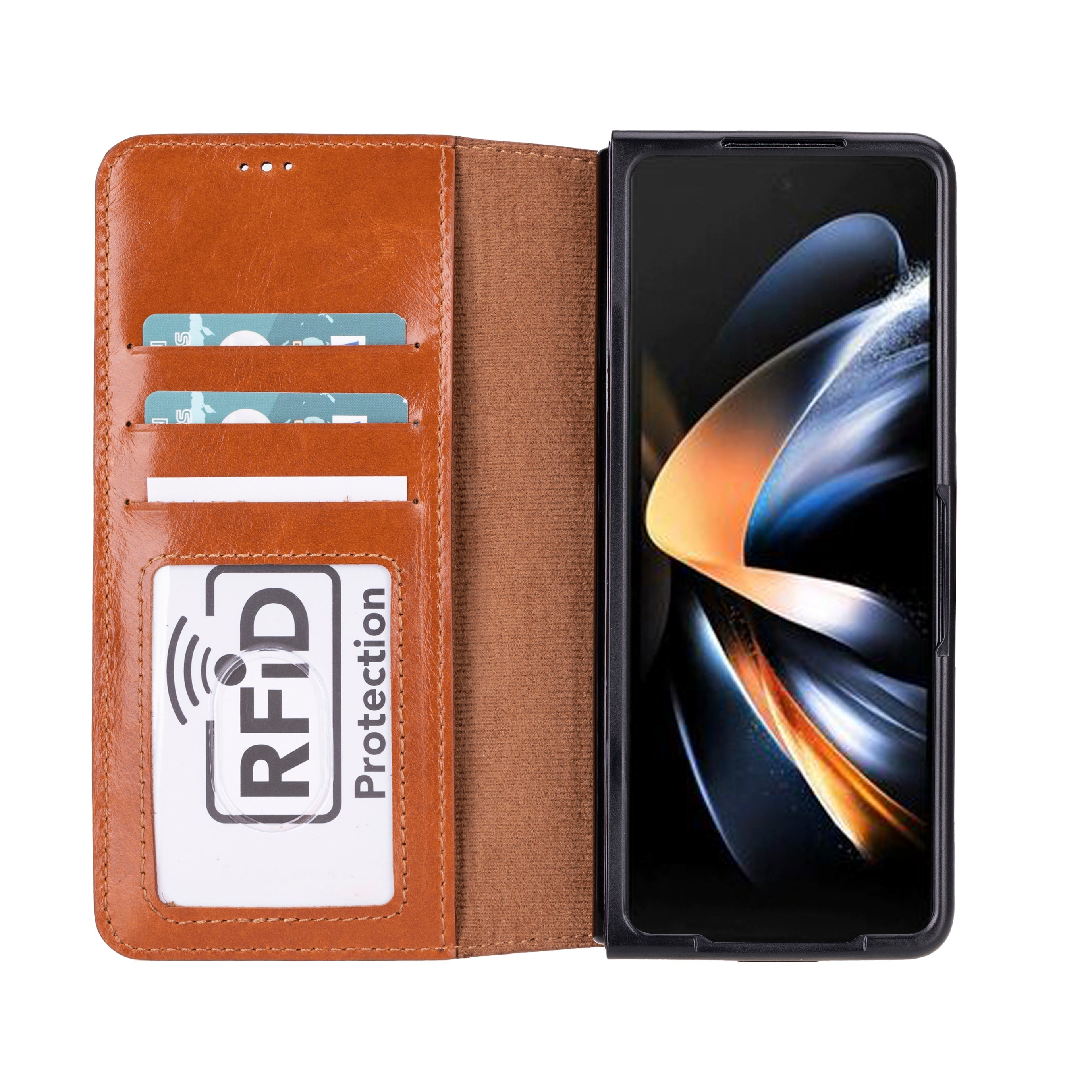 Wallet ID Leder Samsung Galaxy Z Fold 5 Folio Hülle
