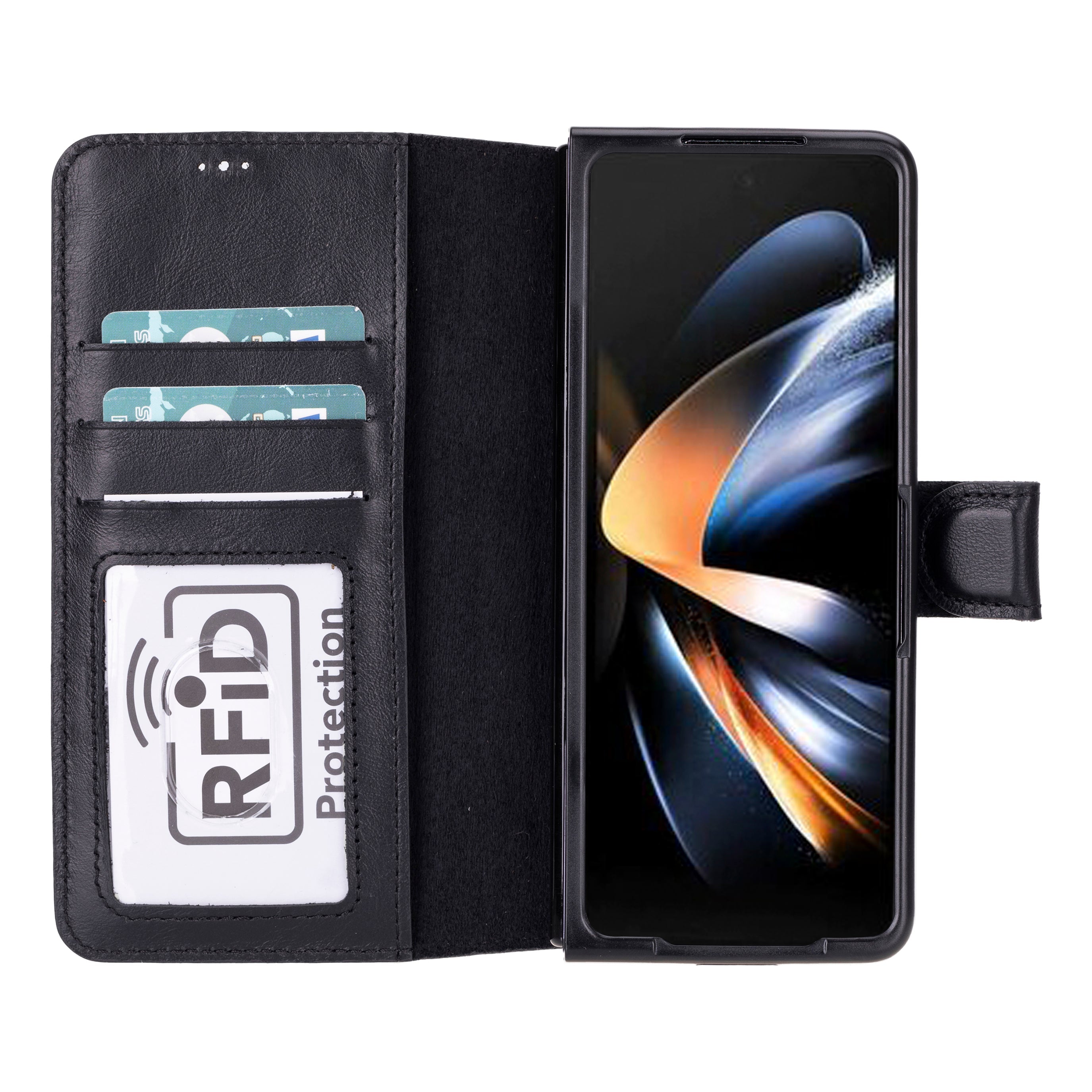 Wallet ID Leder Samsung Galaxy Z Fold 5 Folio Hülle