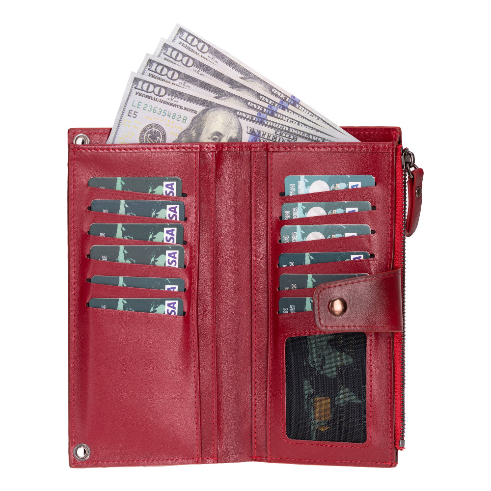 Lozan Strap Genuine Leather Crossbody Wallet