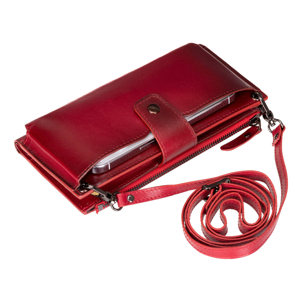 Lozan Strap Genuine Leather Crossbody Wallet