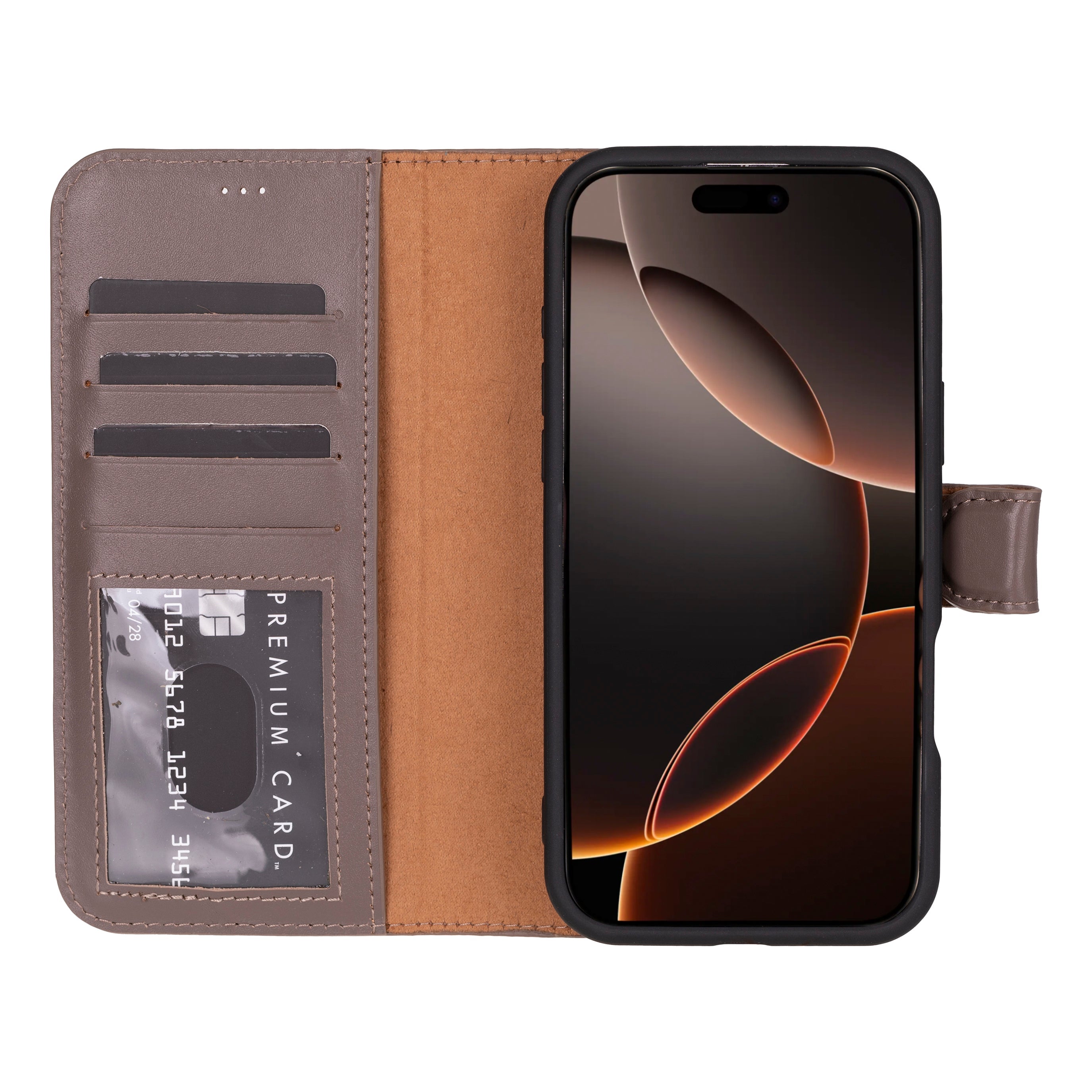 Étui portefeuille amovible en cuir pour iPhone 17 Pro Max