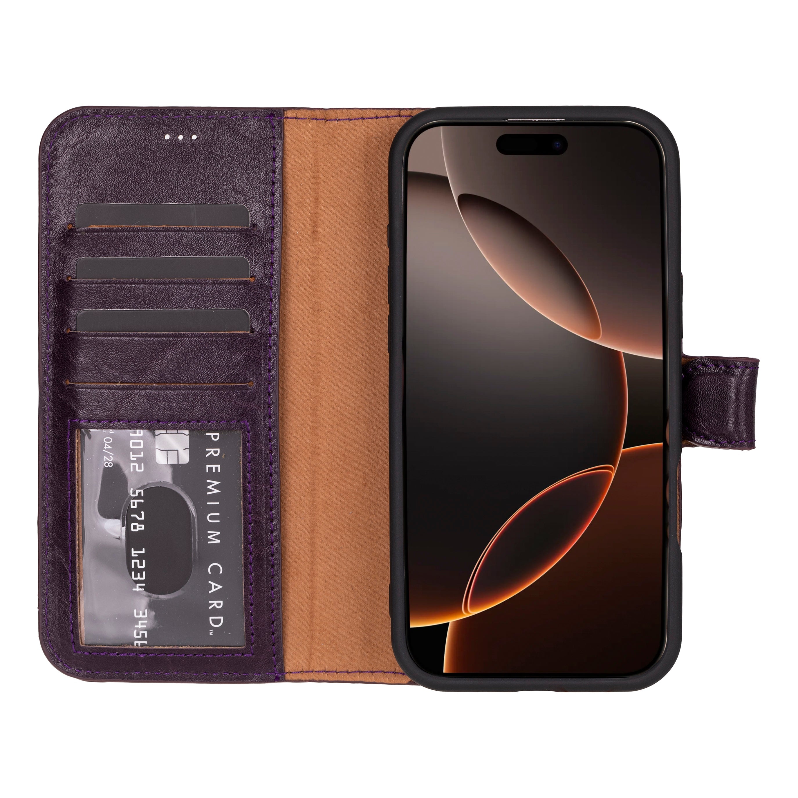 Étui portefeuille amovible en cuir pour iPhone 17 Pro Max