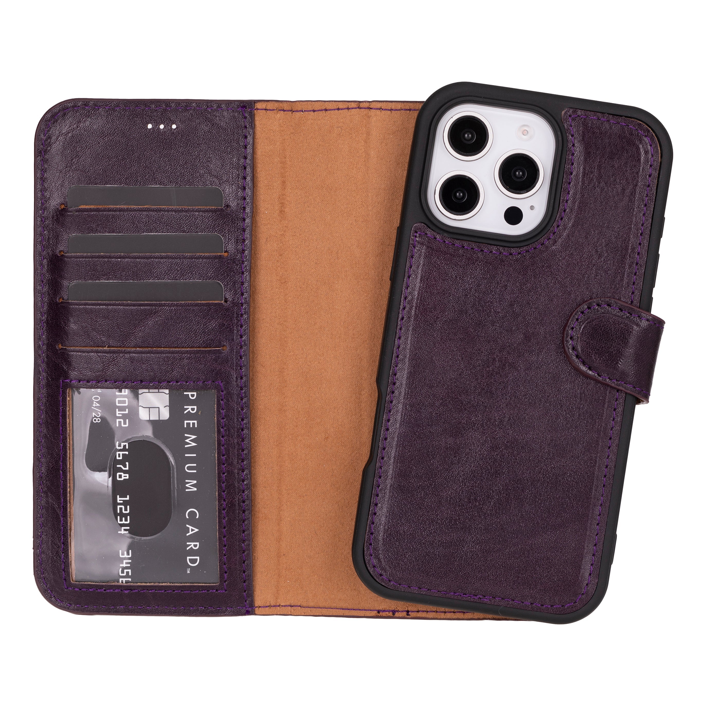 Étui portefeuille amovible en cuir pour iPhone 17 Pro Max