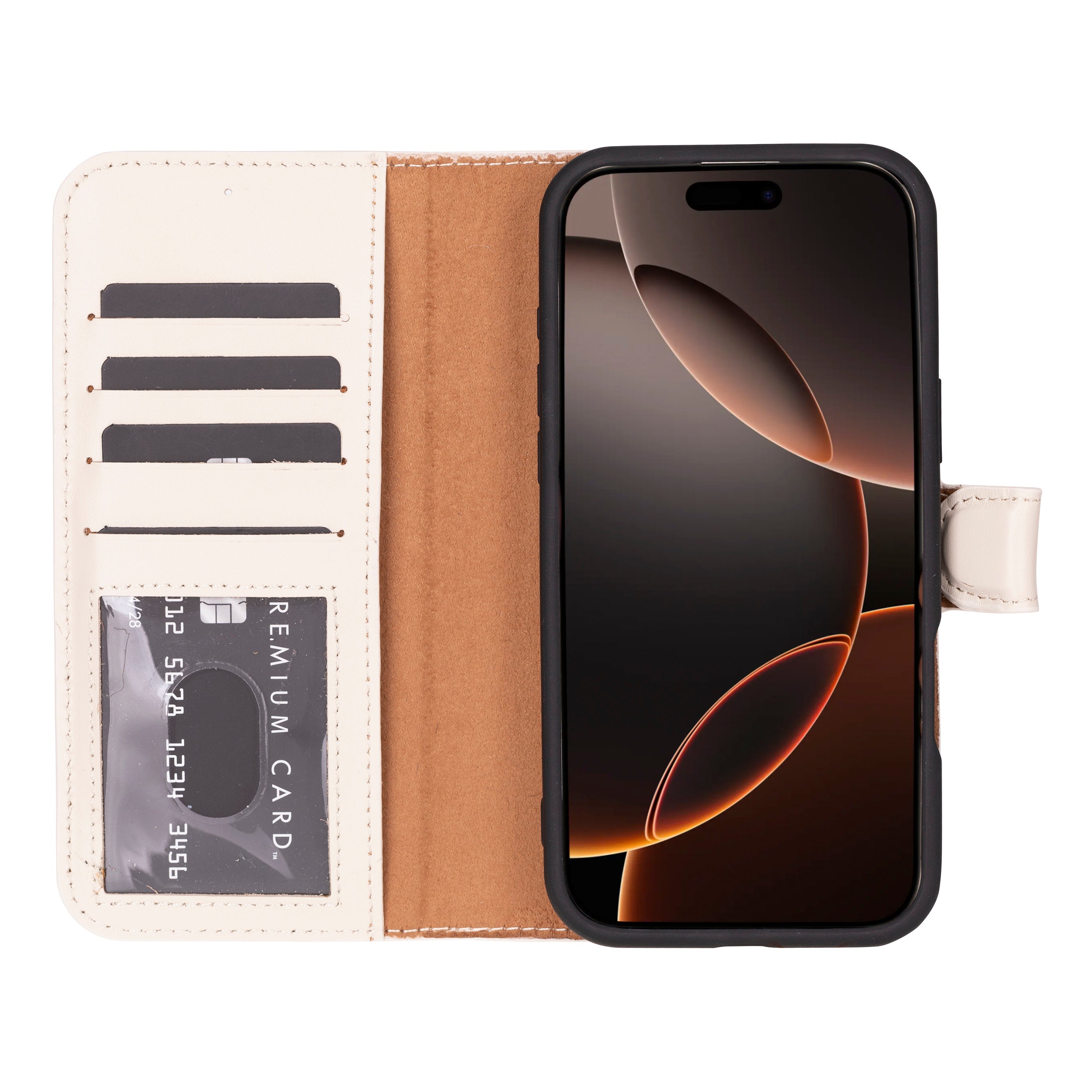 Étui portefeuille amovible en cuir pour iPhone 17 Pro Max