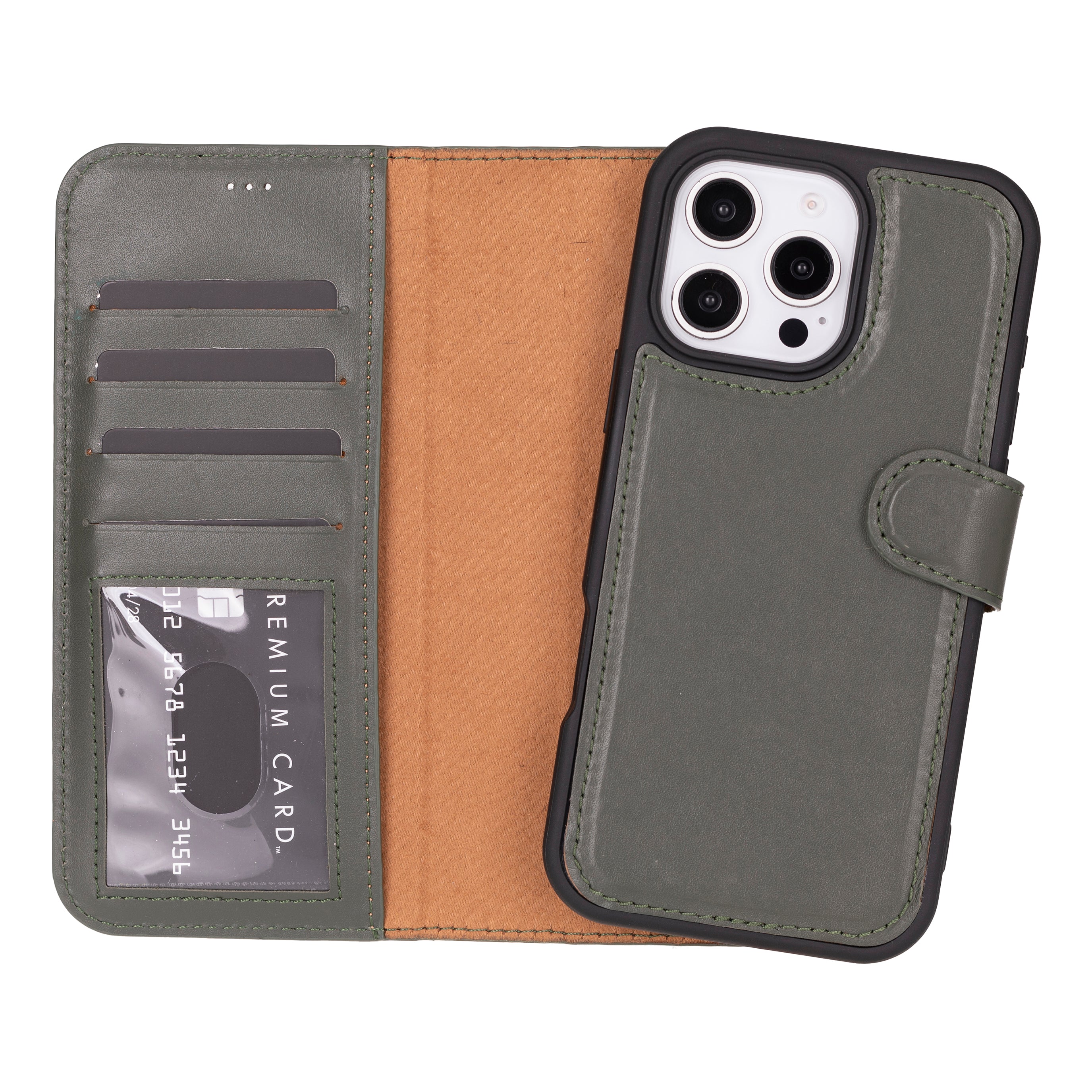 Étui portefeuille amovible en cuir pour iPhone 17 Pro Max