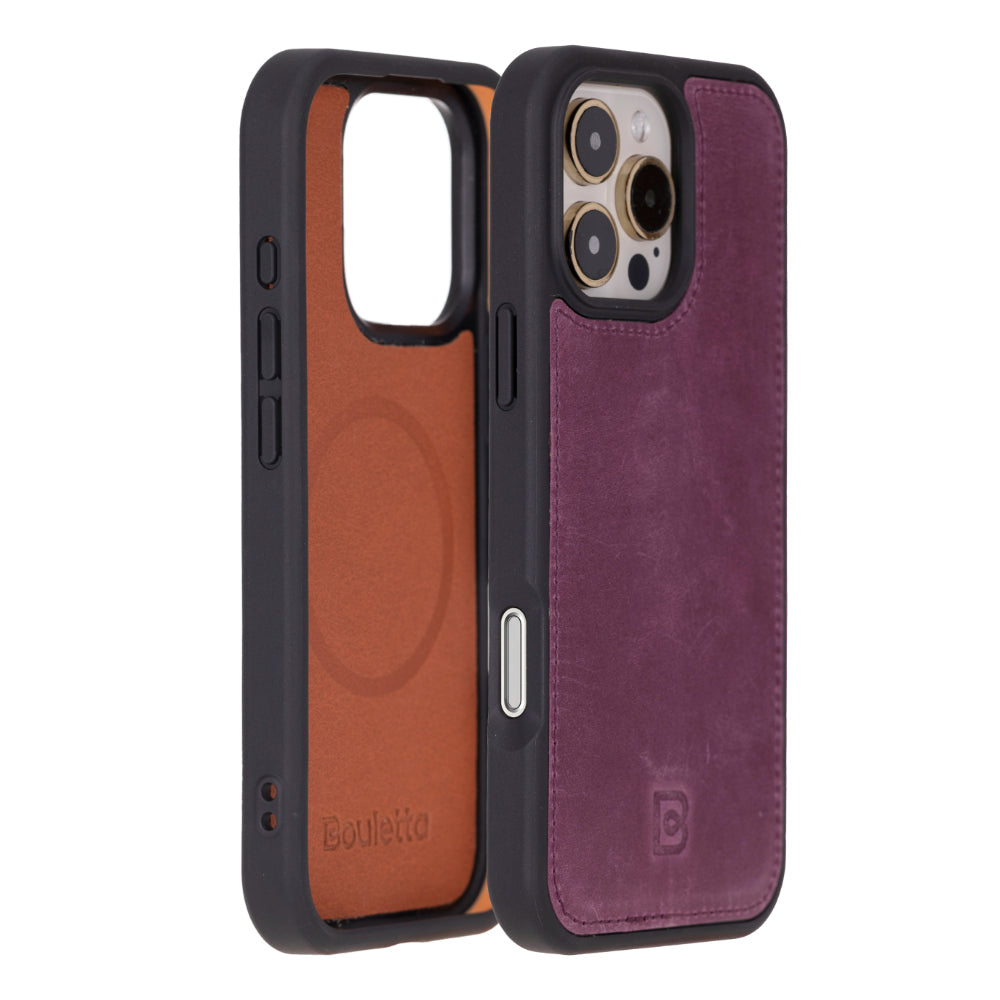 Étui portefeuille en cuir Fuzzy pour iPhone 16 Pro (6.3")