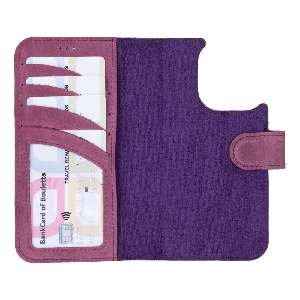 Étui portefeuille en cuir Fuzzy pour iPhone 16 Pro (6.3")