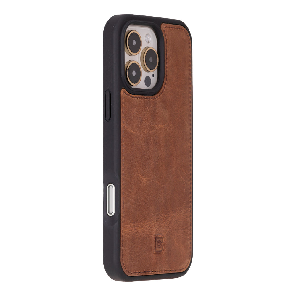 Étui portefeuille en cuir Fuzzy pour iPhone 16 Pro (6.3")