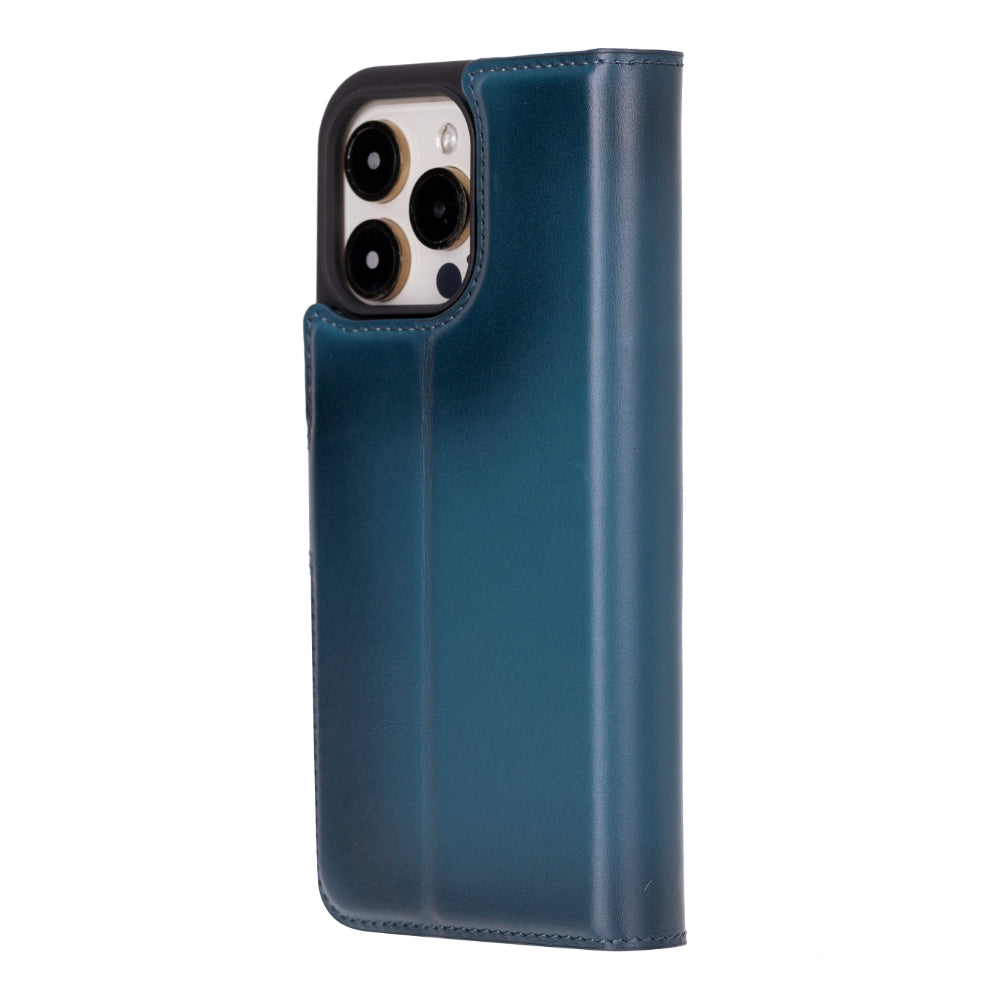 Étui portefeuille en cuir Fuzzy pour iPhone 16 Pro (6.3")