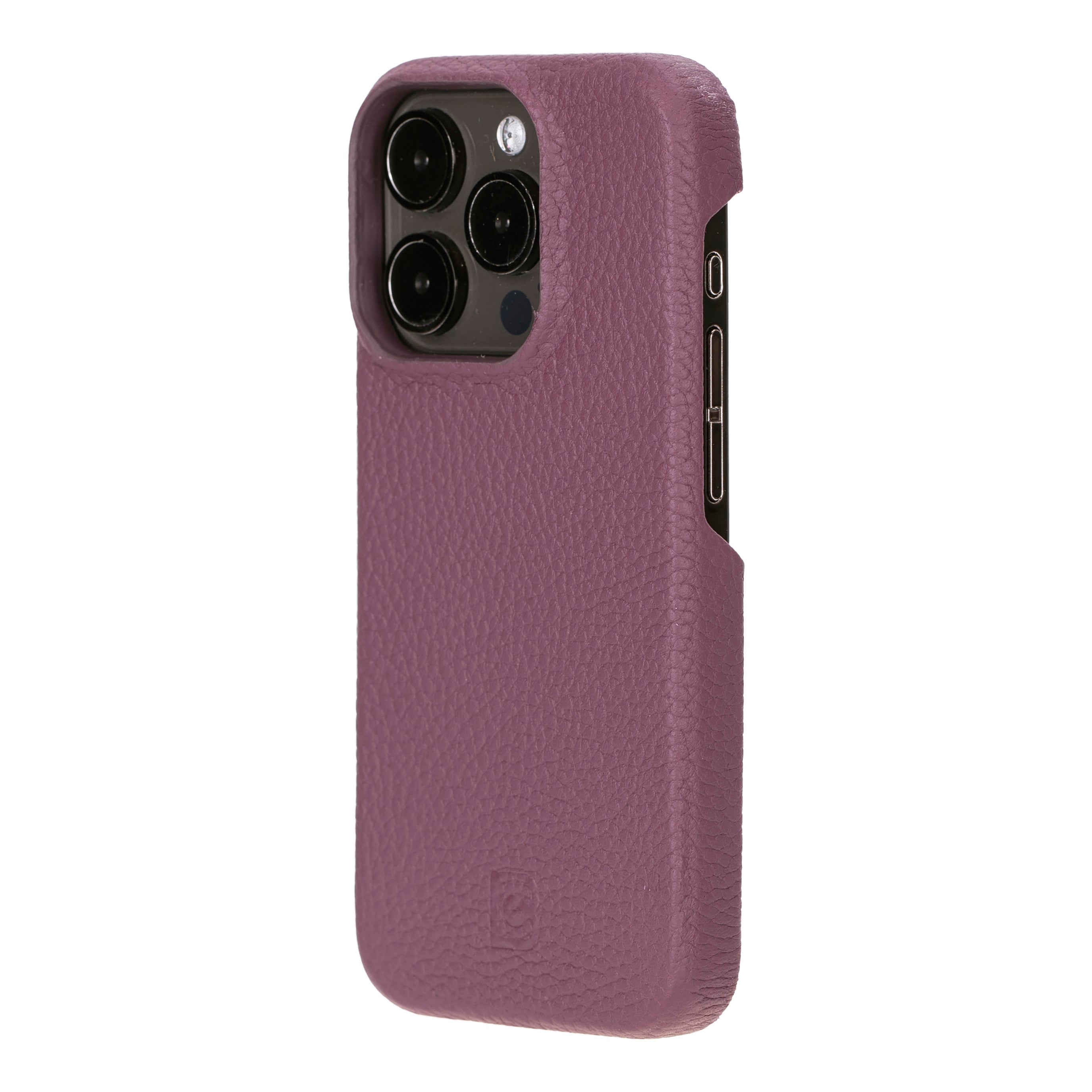 Coque arrière entièrement en cuir véritable à clipser pour iPhone 15 Plus (6,7") F360