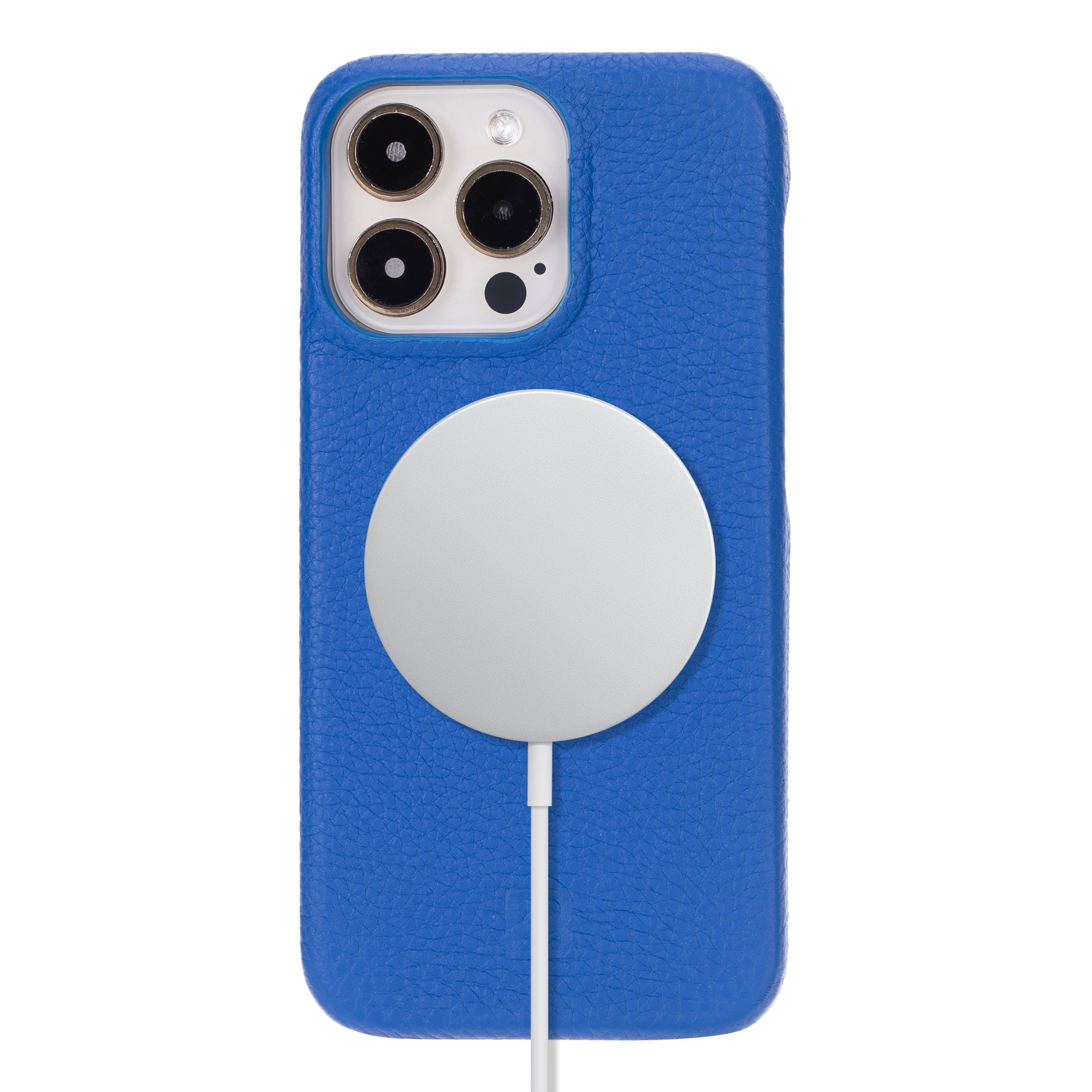 Coque arrière entièrement en cuir véritable à clipser pour iPhone 15 Plus (6,7") F360