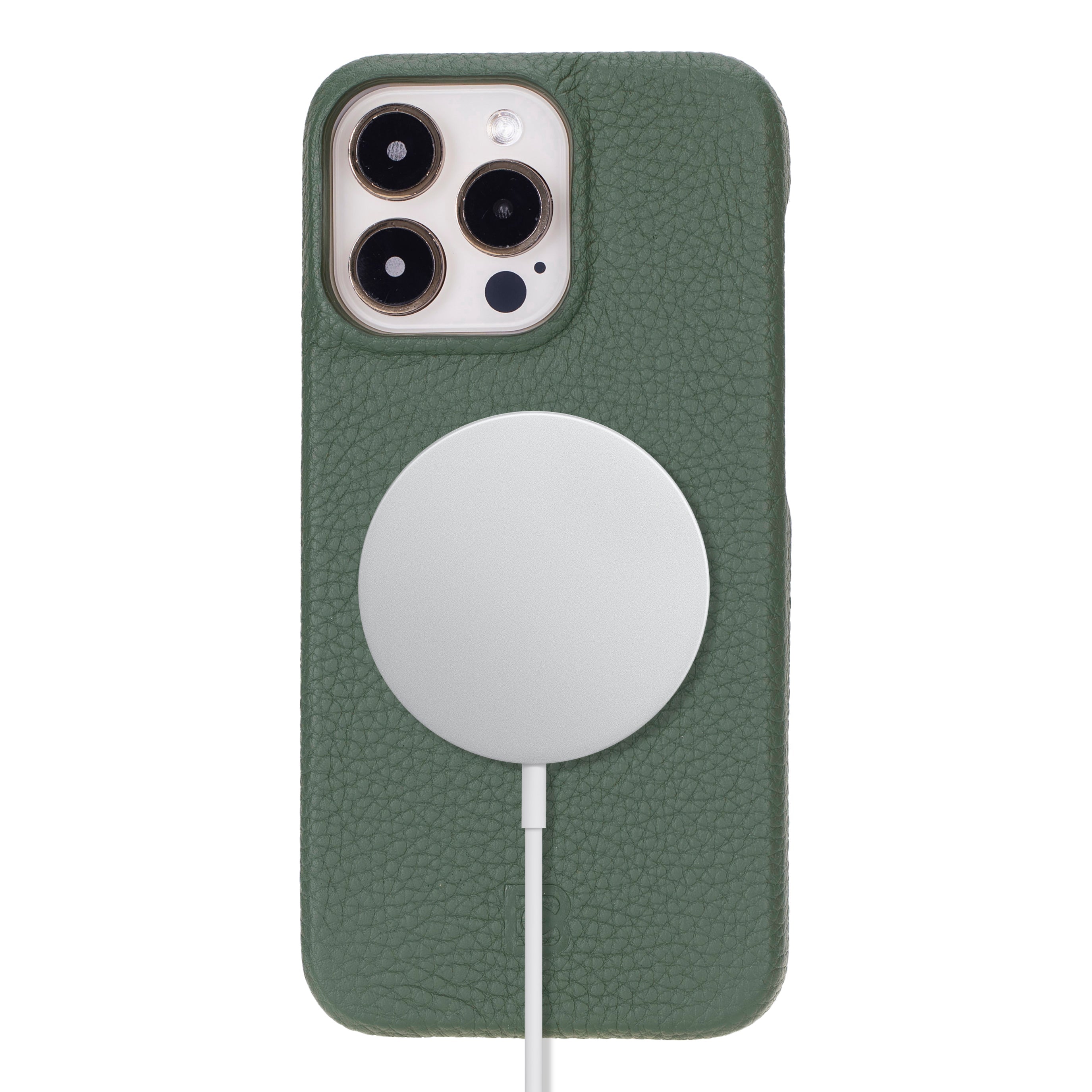 Coque arrière entièrement en cuir véritable à clipser pour iPhone 15 Plus (6,7") F360