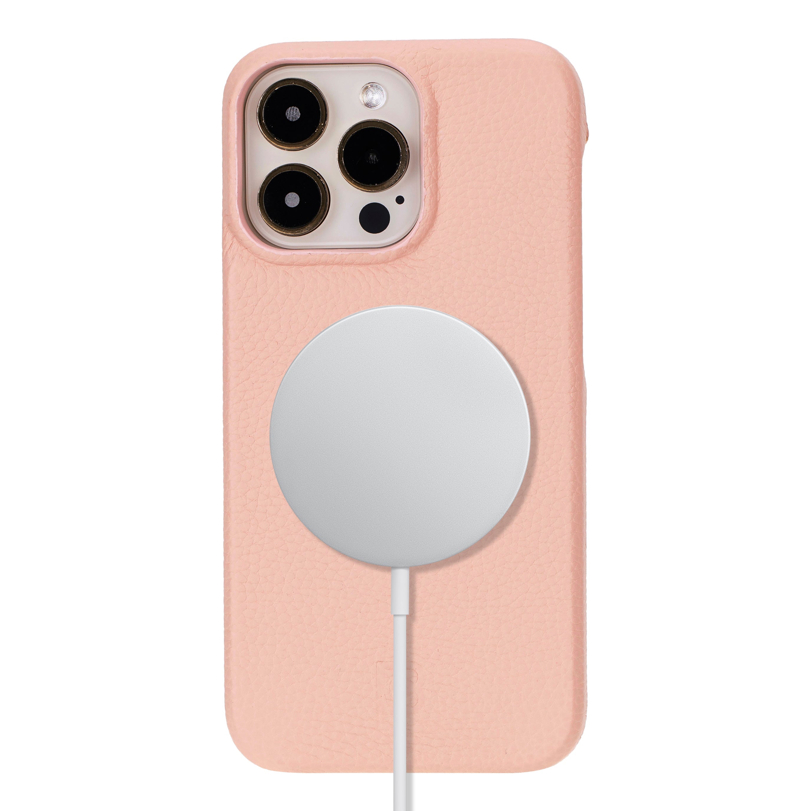 Coque arrière entièrement en cuir véritable à clipser pour iPhone 15 (6,1") F360