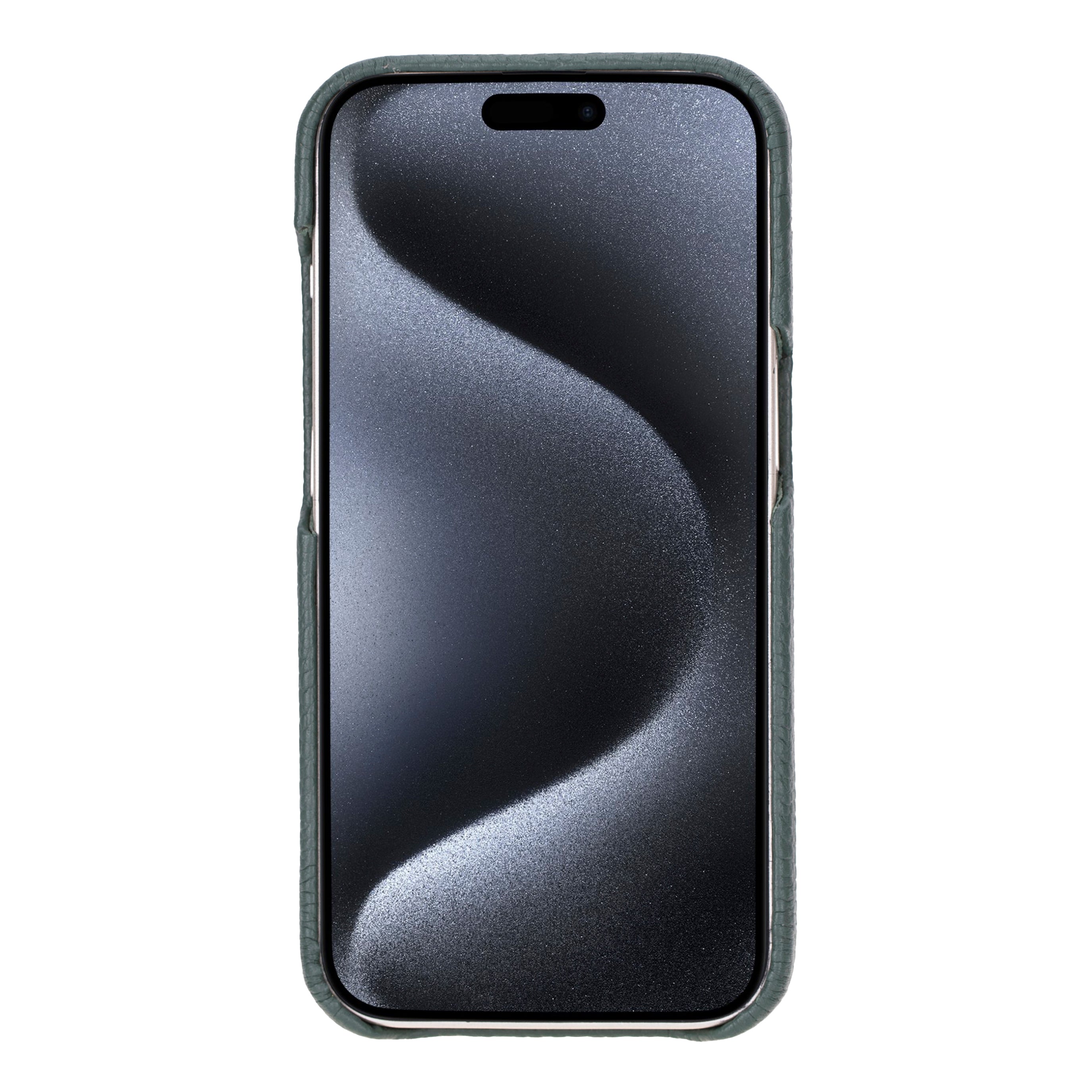 Coque arrière entièrement en cuir véritable à clipser pour iPhone 15 Plus (6,7") F360