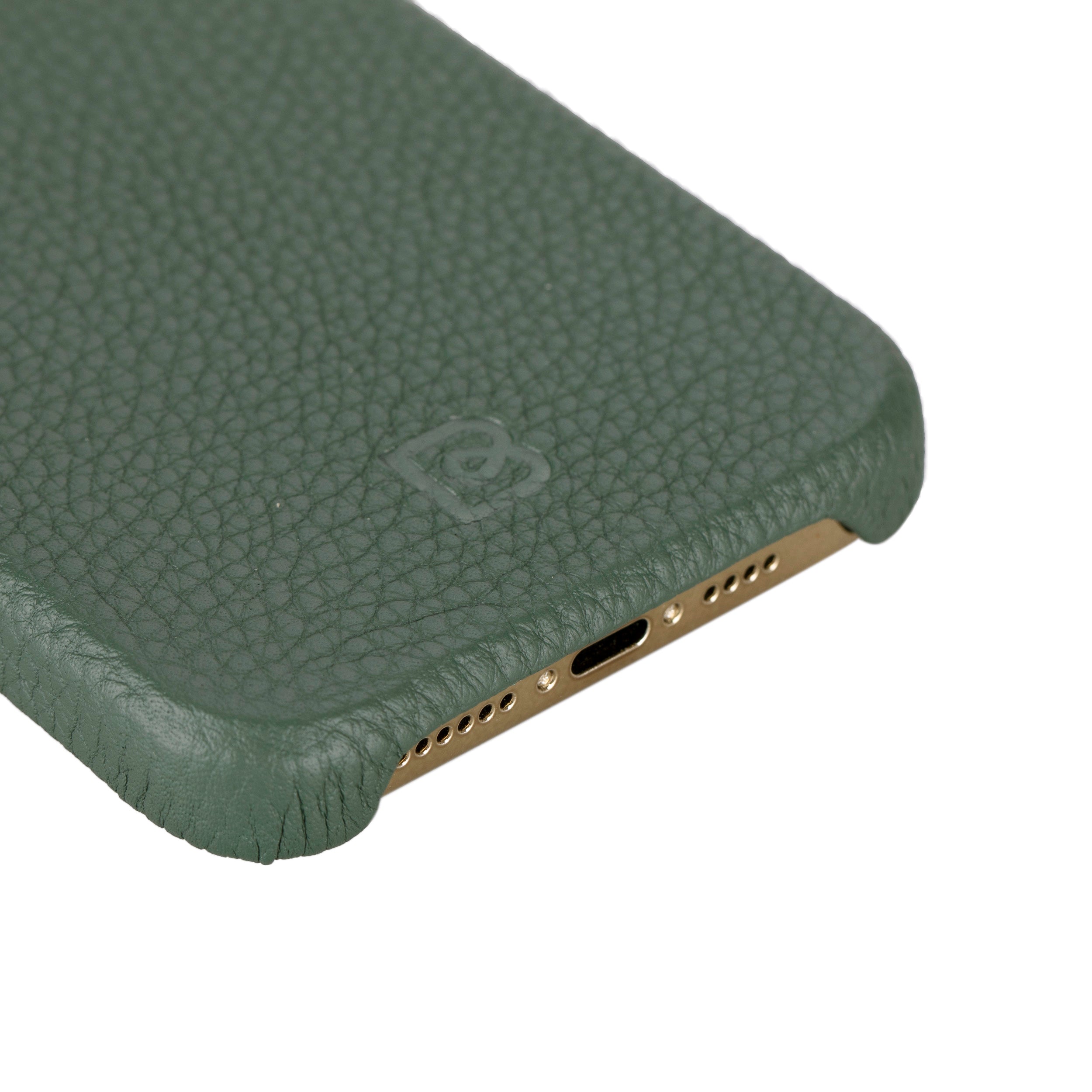Coque arrière entièrement en cuir véritable à clipser pour iPhone 15 (6,1") F360