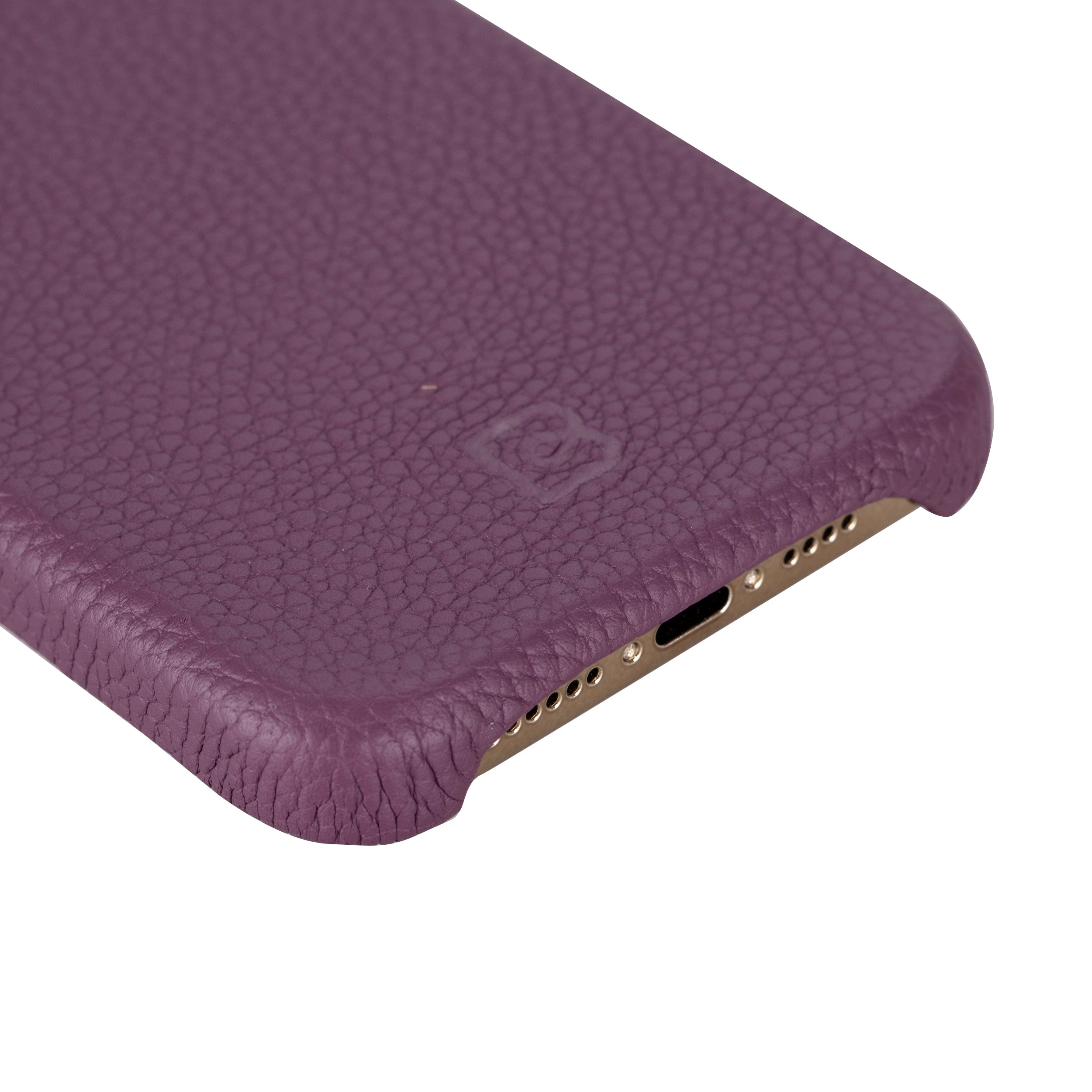 Coque arrière entièrement en cuir véritable à clipser pour iPhone 15 Plus (6,7") F360