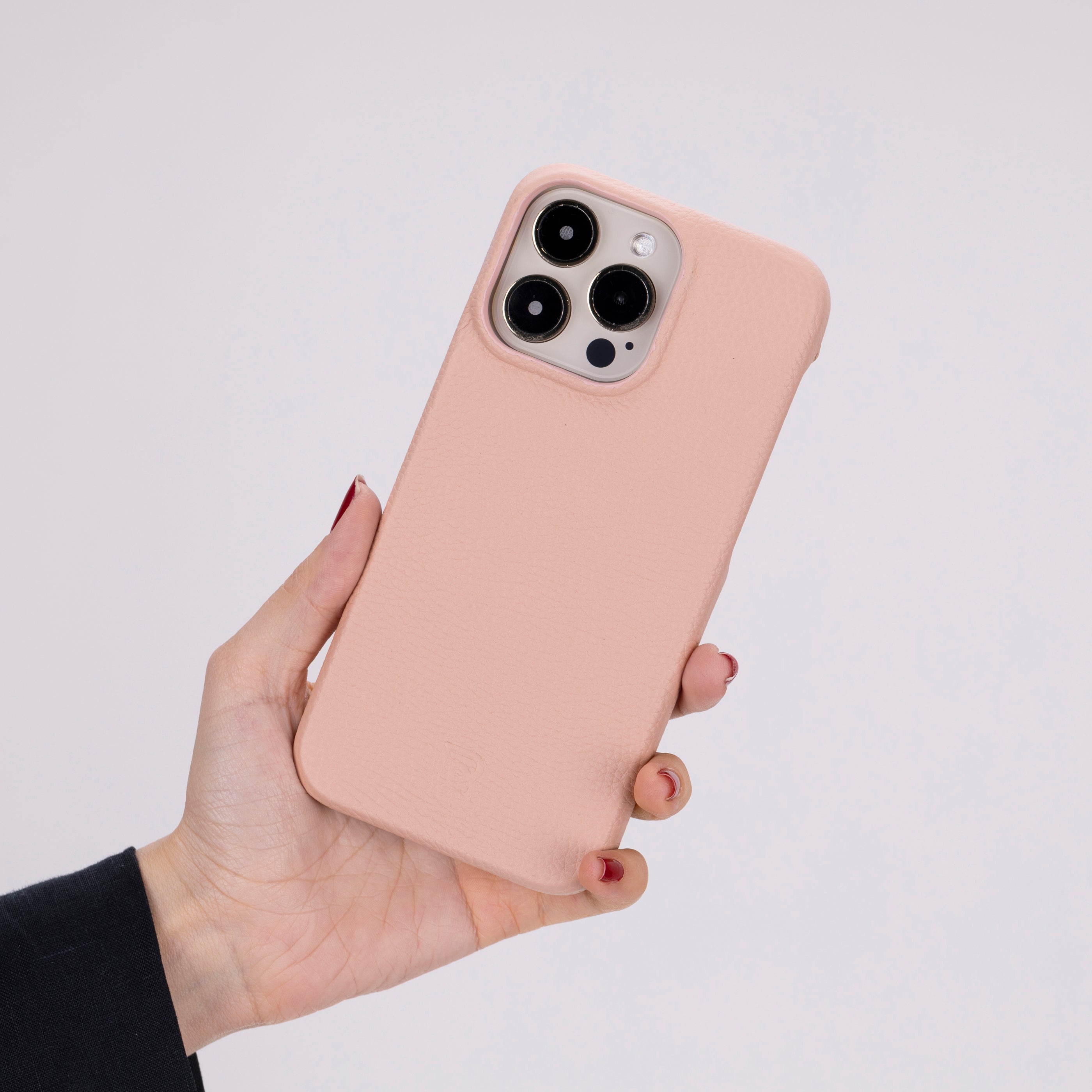 Coque arrière entièrement en cuir véritable à clipser pour iPhone 15 Plus (6,7") F360