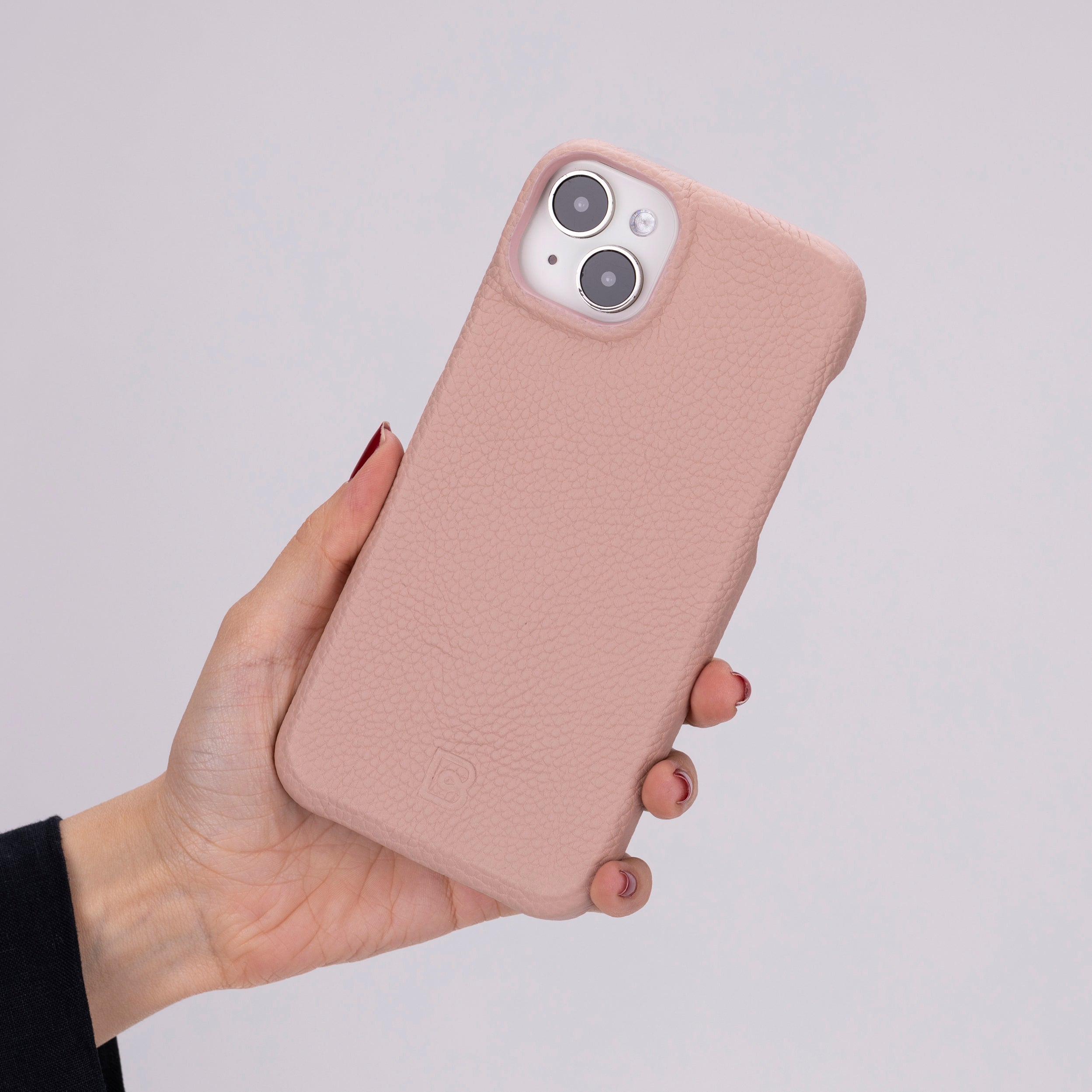 Coque arrière entièrement en cuir véritable à clipser pour iPhone 15 (6,1") F360