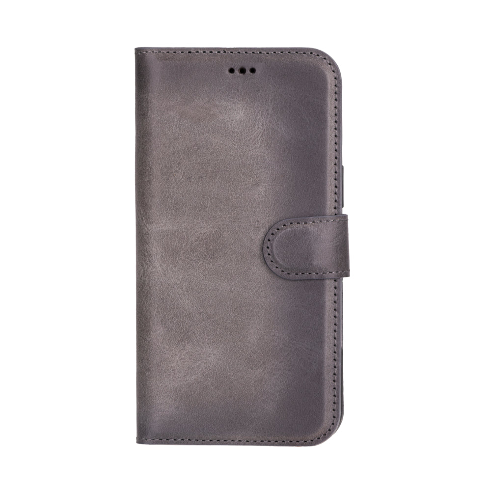 Étui portefeuille amovible en cuir véritable pour iPhone 16 Plus (6,7")