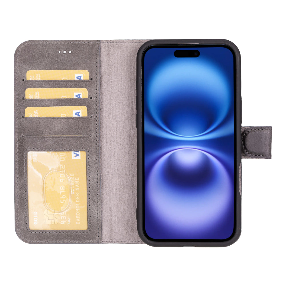 Nebula iPhone 16 (6.1") Genuine Leather Magic Detachable Wallet Case