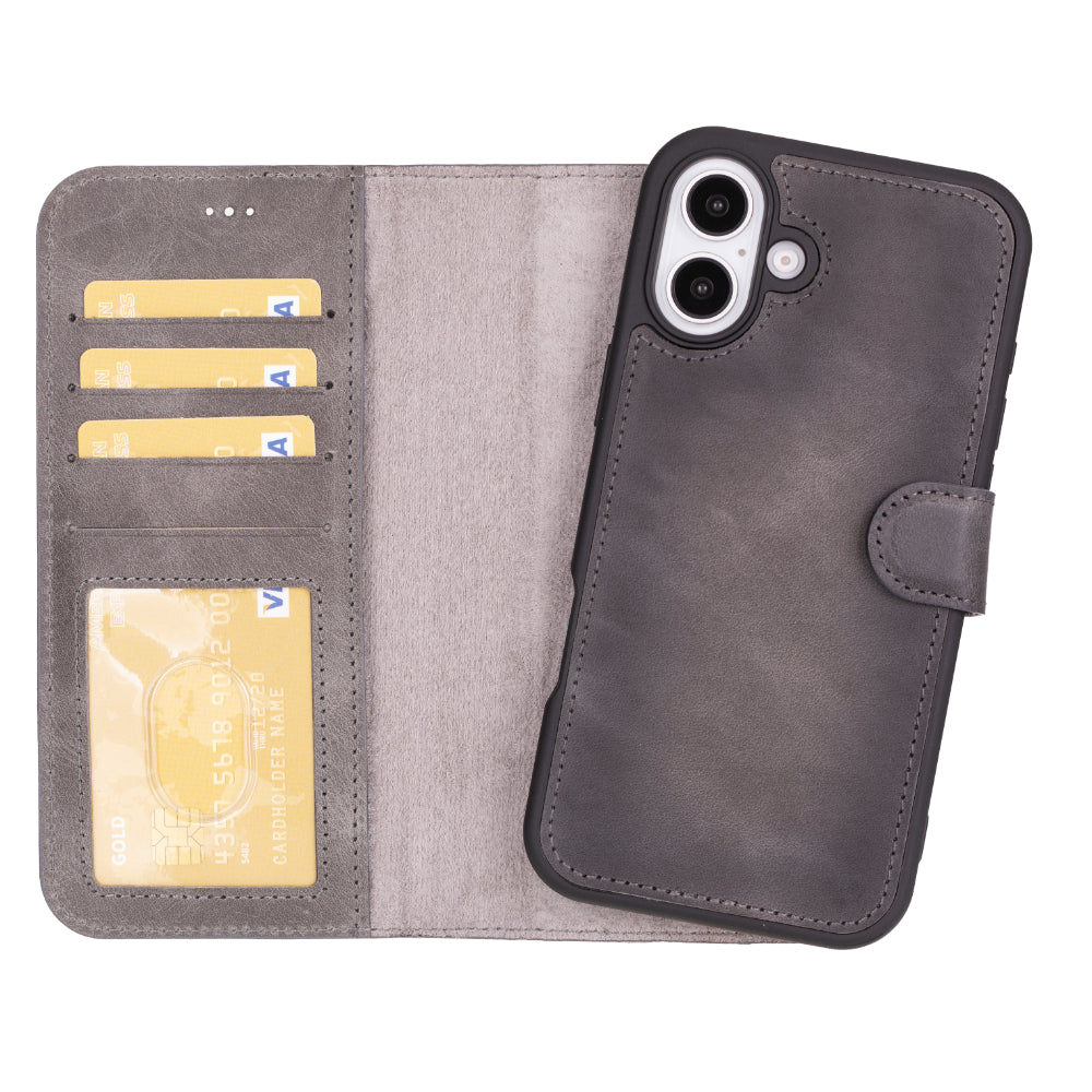 Nebula iPhone 16 (6.1") Genuine Leather Magic Detachable Wallet Case