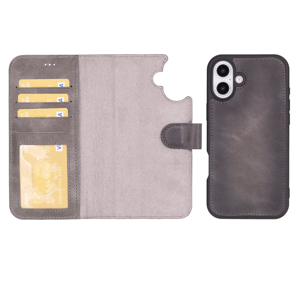 Nebula iPhone 16 (6.1") Genuine Leather Magic Detachable Wallet Case