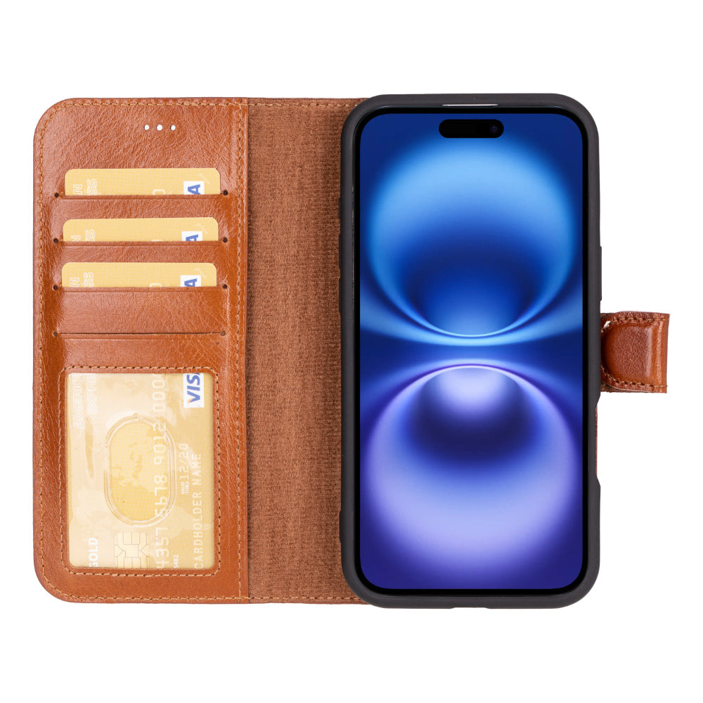 Nebula iPhone 16 (6.1") Genuine Leather Magic Detachable Wallet Case