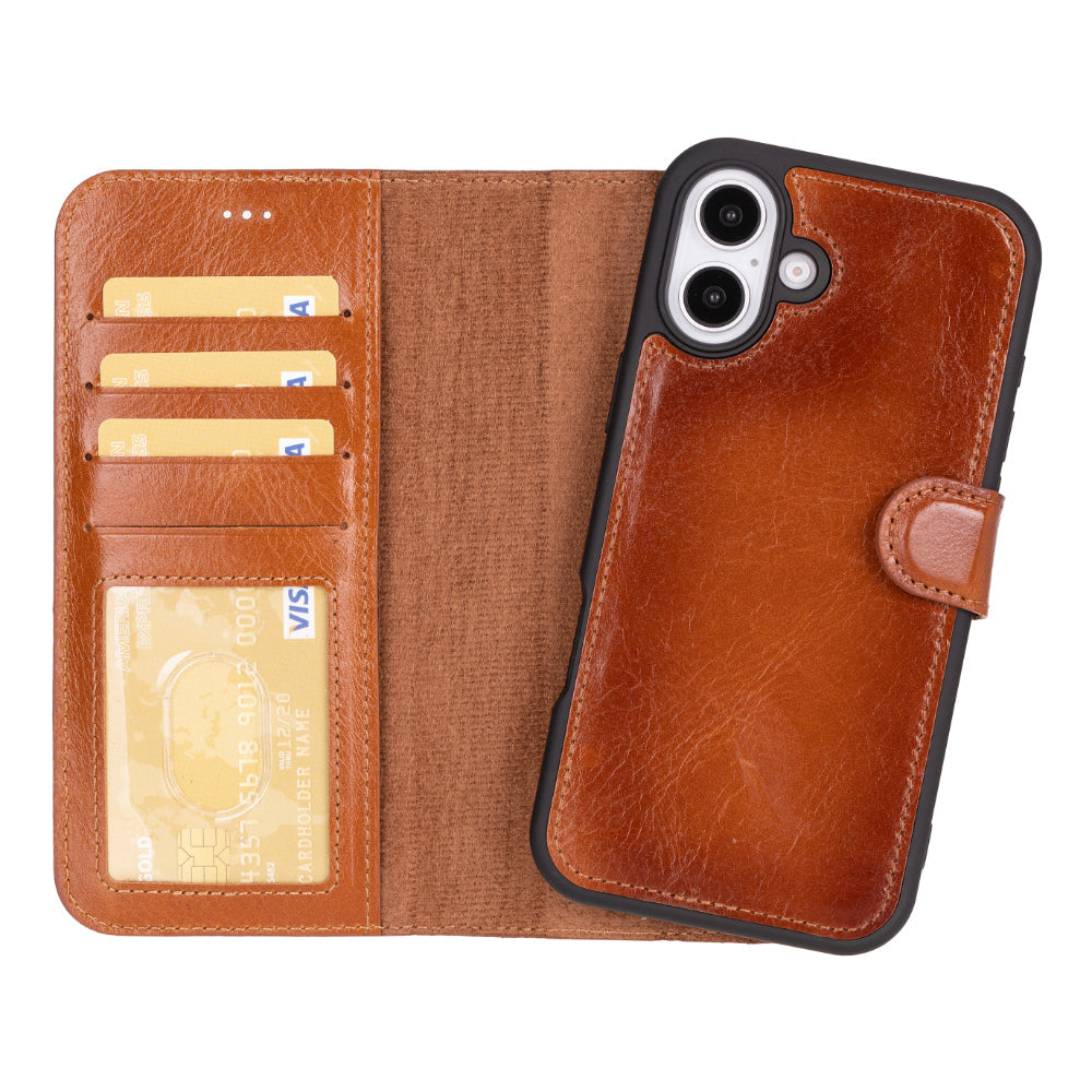 Nebula iPhone 16 (6.1") Genuine Leather Magic Detachable Wallet Case