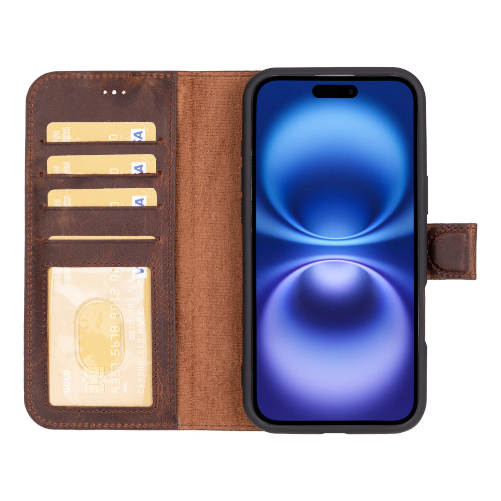 Nebula iPhone 16 (6.1") Genuine Leather Magic Detachable Wallet Case