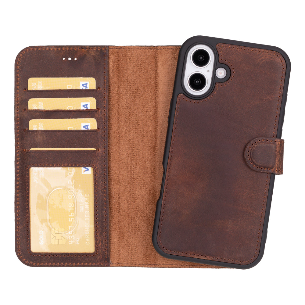 Nebula iPhone 16 (6.1") Genuine Leather Magic Detachable Wallet Case